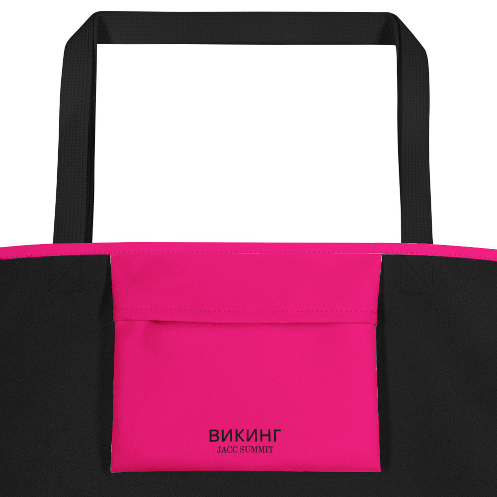 ВИКИНГ Original Bright Pink Tote Bag Large with Pocket