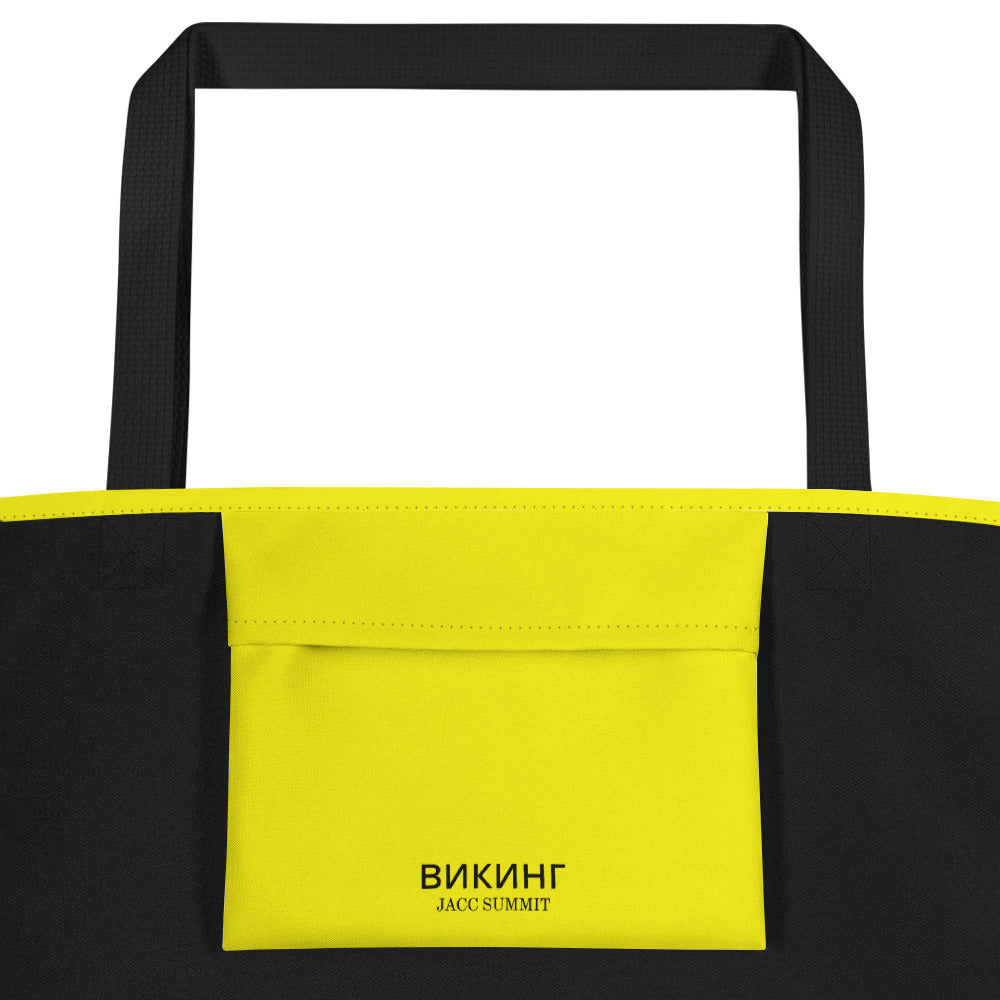 ВИКИНГ Original Bumble Bee Yellow Tote Bag Large with Pocket