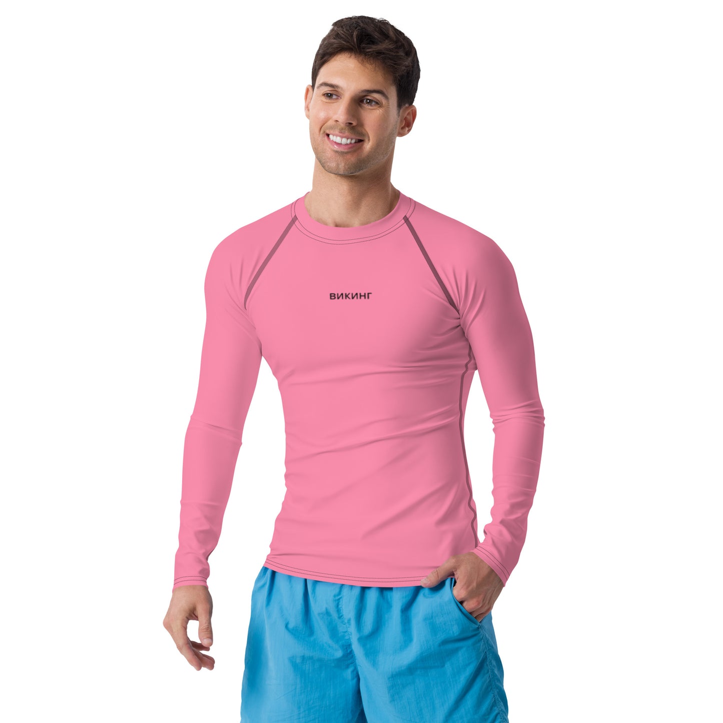 ВИКИНГ Original Bubble Gum Pink Long Sleeve Athletic Shirt Men’s