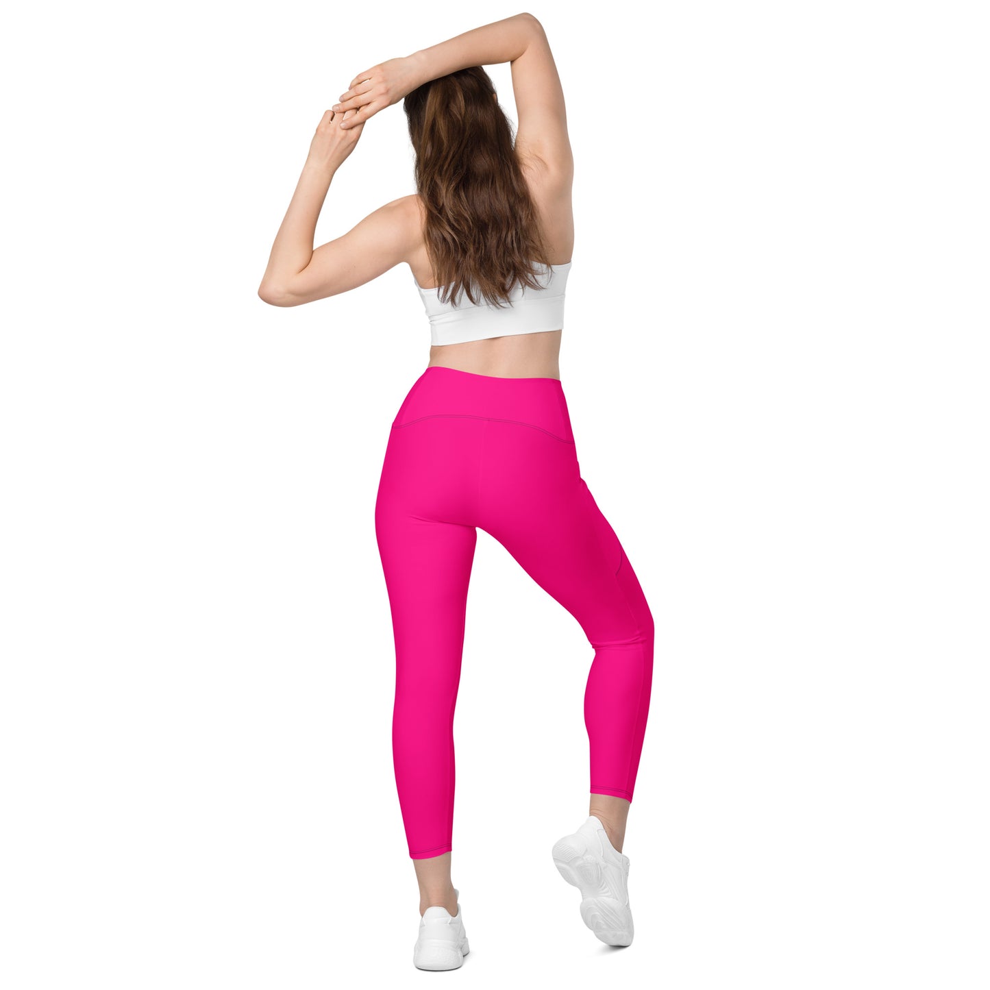 ВИКИНГ Original Bright Pink Crossover Leggings with Pockets