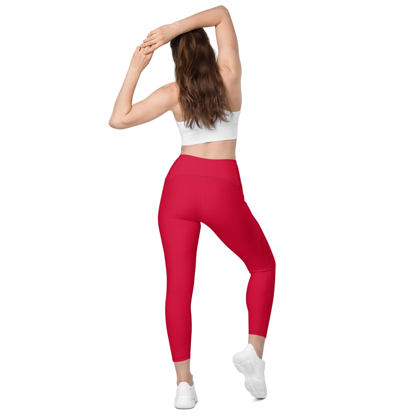 ВИКИНГ Original Lipstick Red Crossover Leggings with Pockets