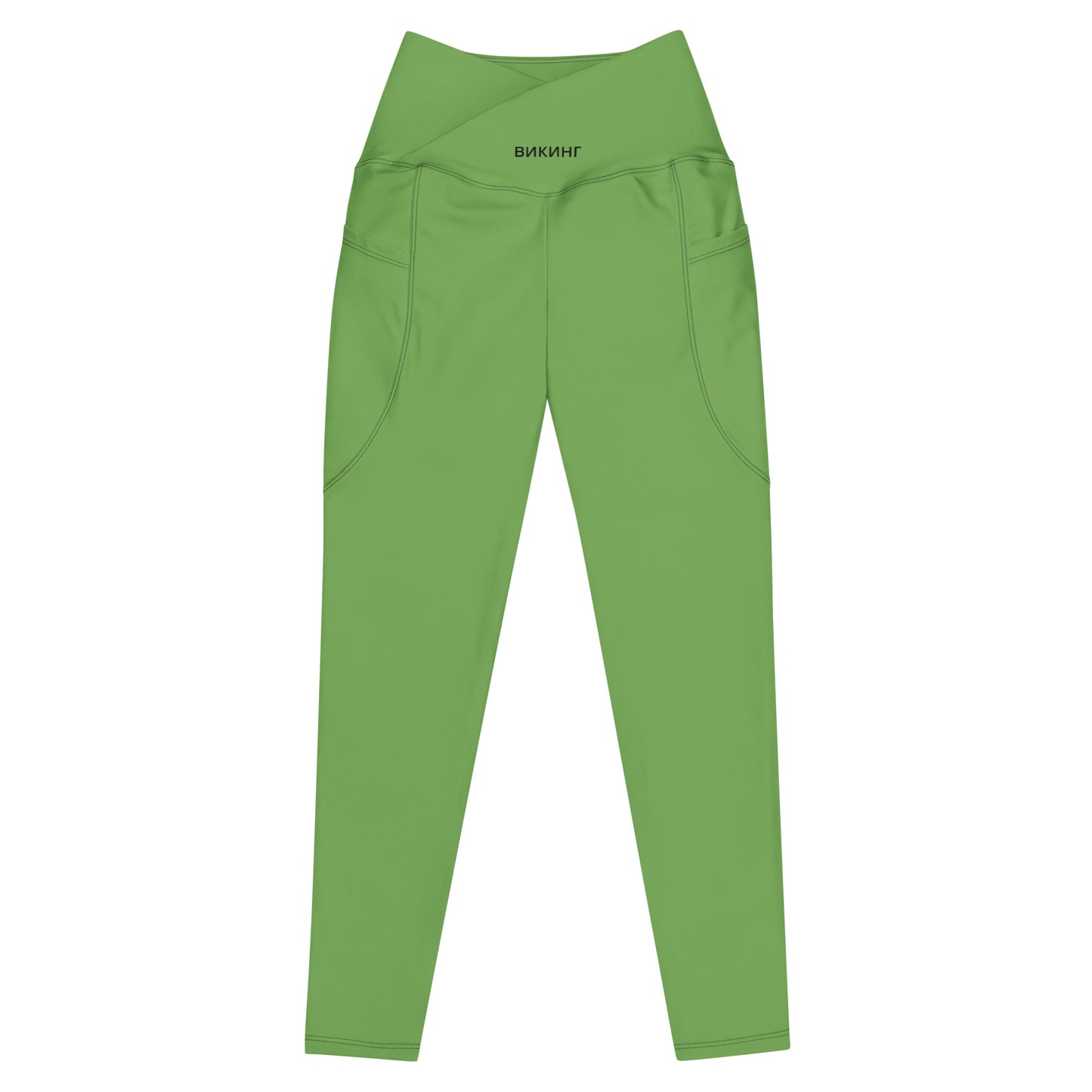 ВИКИНГ Original Shamrock Green Crossover Leggings with Pockets