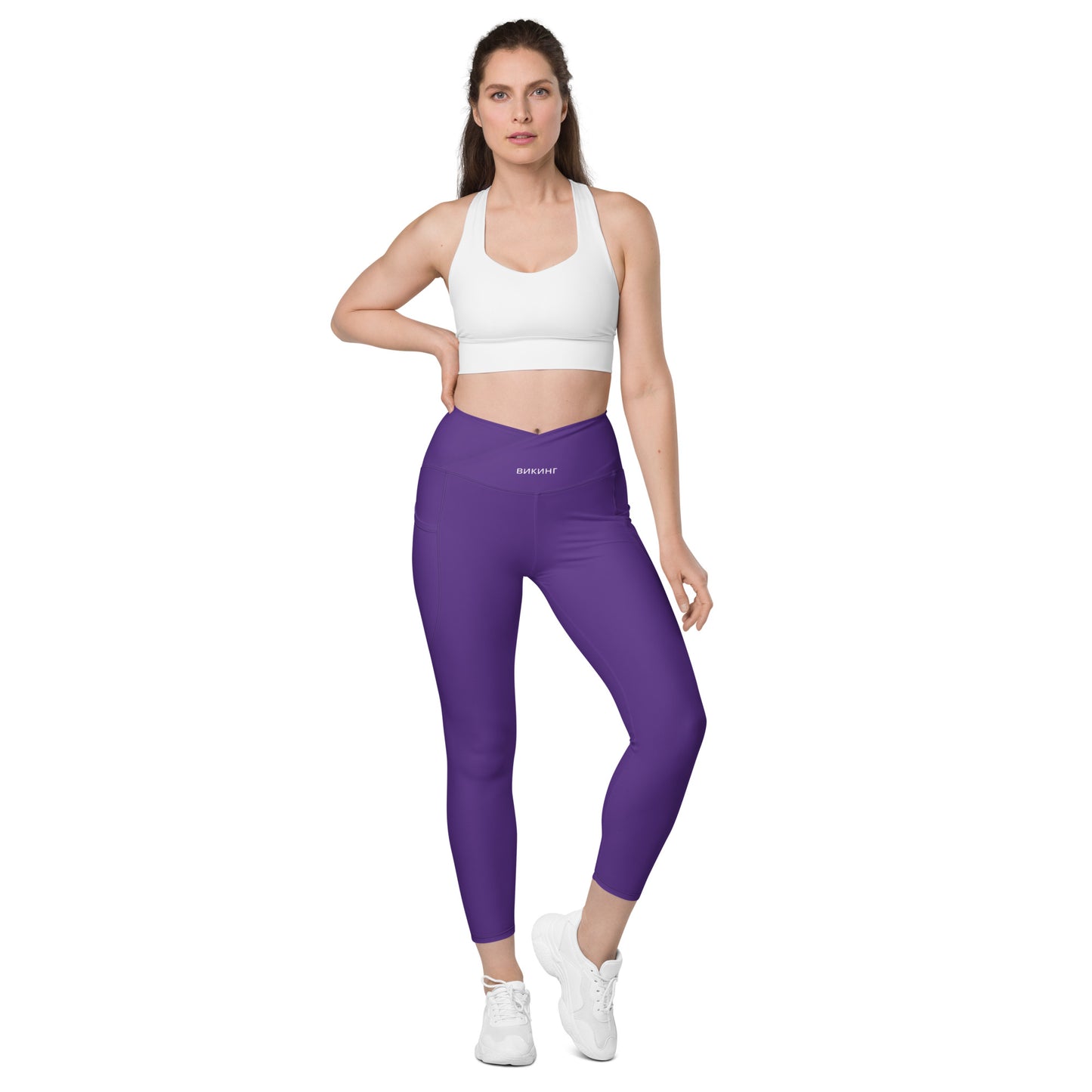 ВИКИНГ Original Plum Purple Crossover Leggings with Pockets