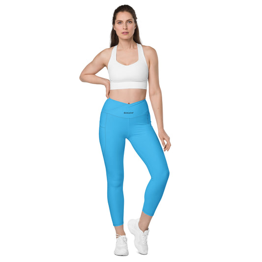 ВИКИНГ Original Olympic Blue Crossover Leggings with Pockets