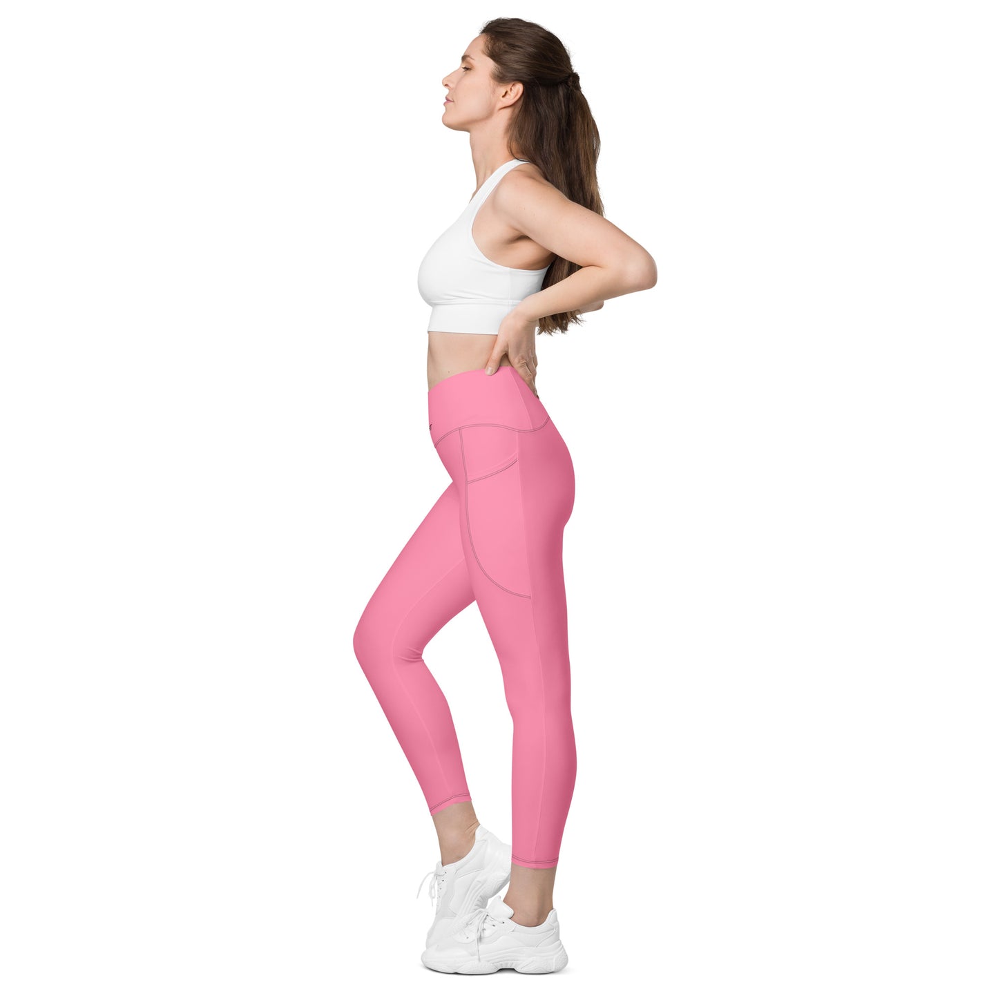 ВИКИНГ Original Bubble Gum Pink Crossover Leggings with Pockets