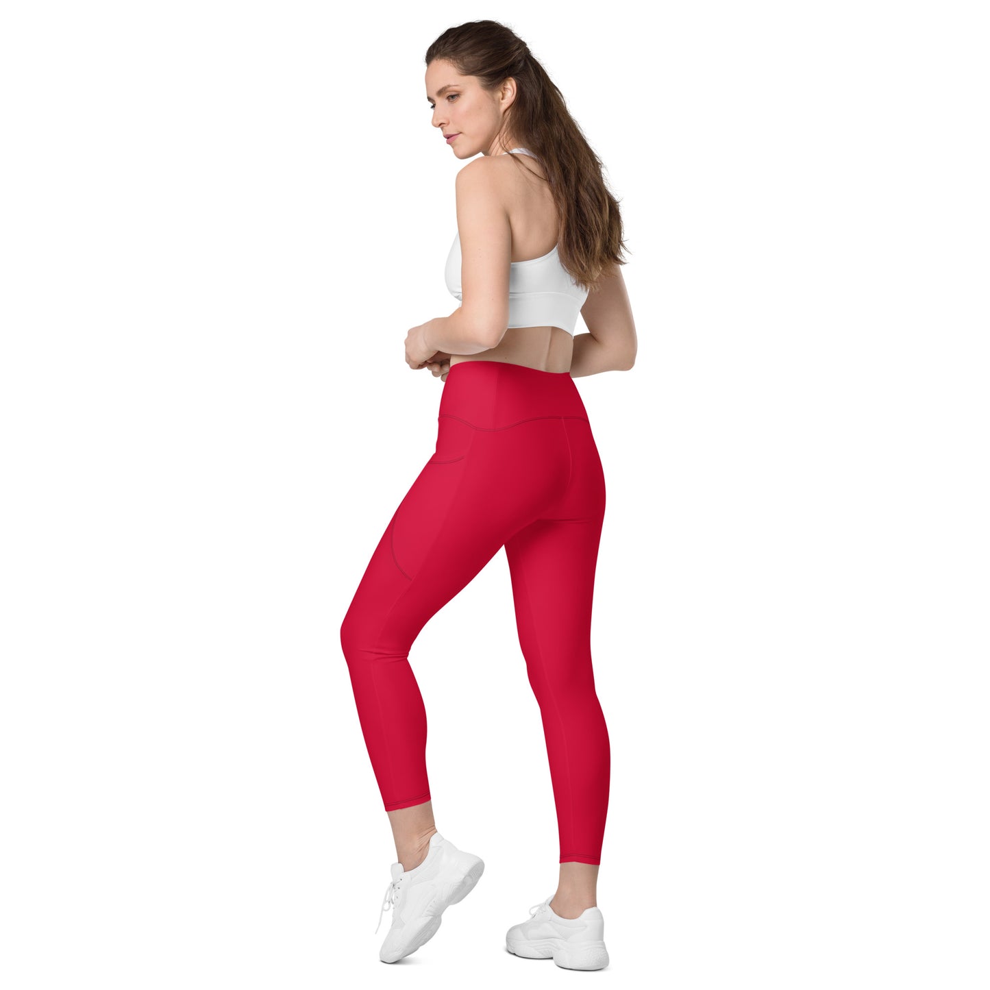 ВИКИНГ Original Lipstick Red Crossover Leggings with Pockets