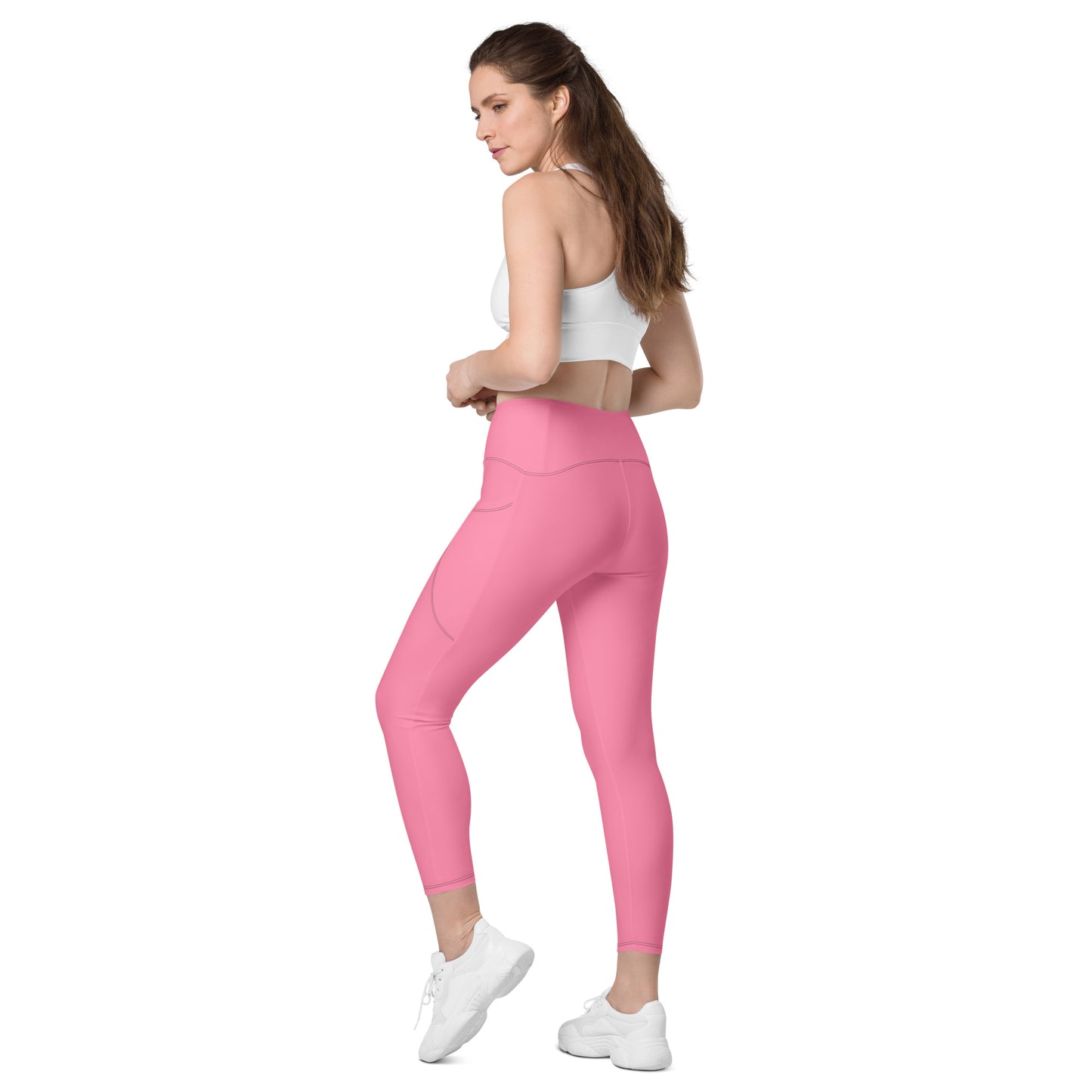 ВИКИНГ Original Bubble Gum Pink Crossover Leggings with Pockets