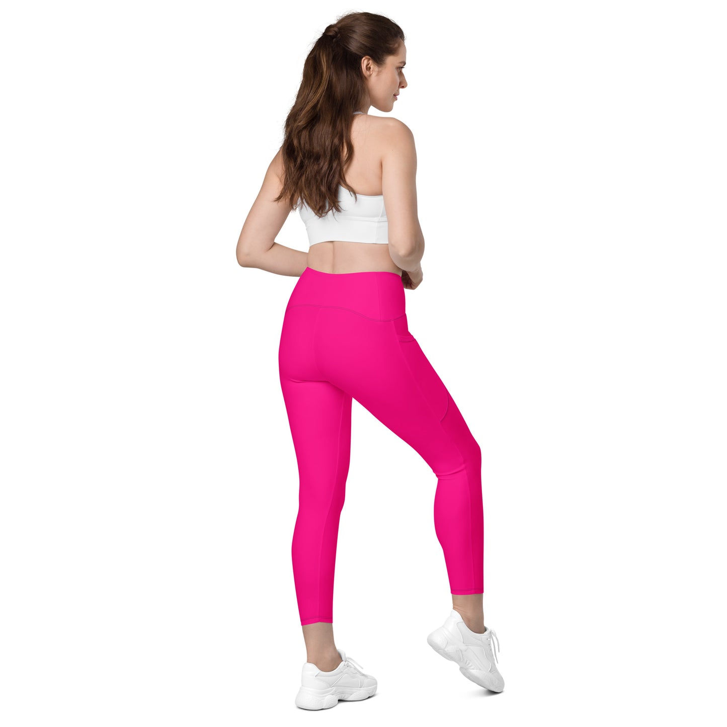 ВИКИНГ Original Bright Pink Crossover Leggings with Pockets