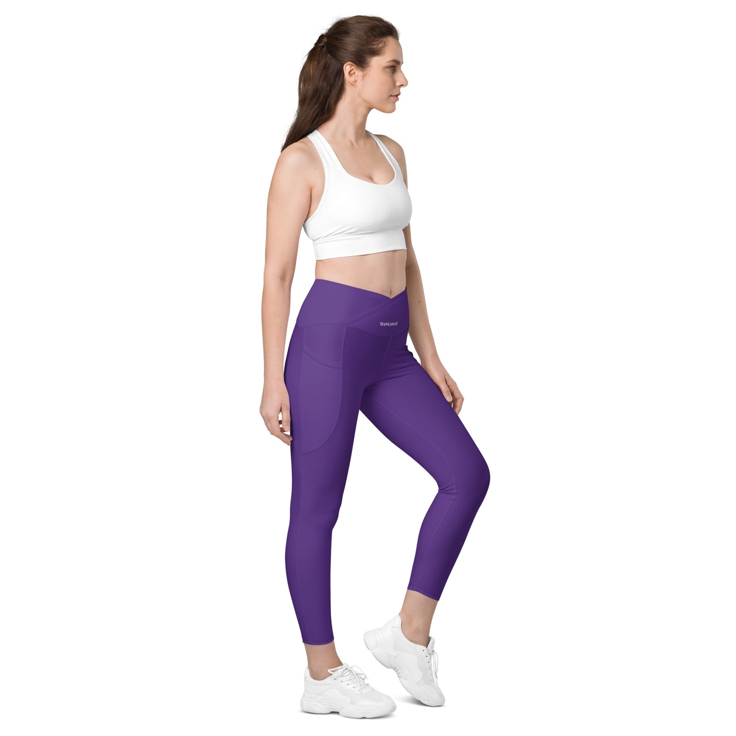 ВИКИНГ Original Plum Purple Crossover Leggings with Pockets