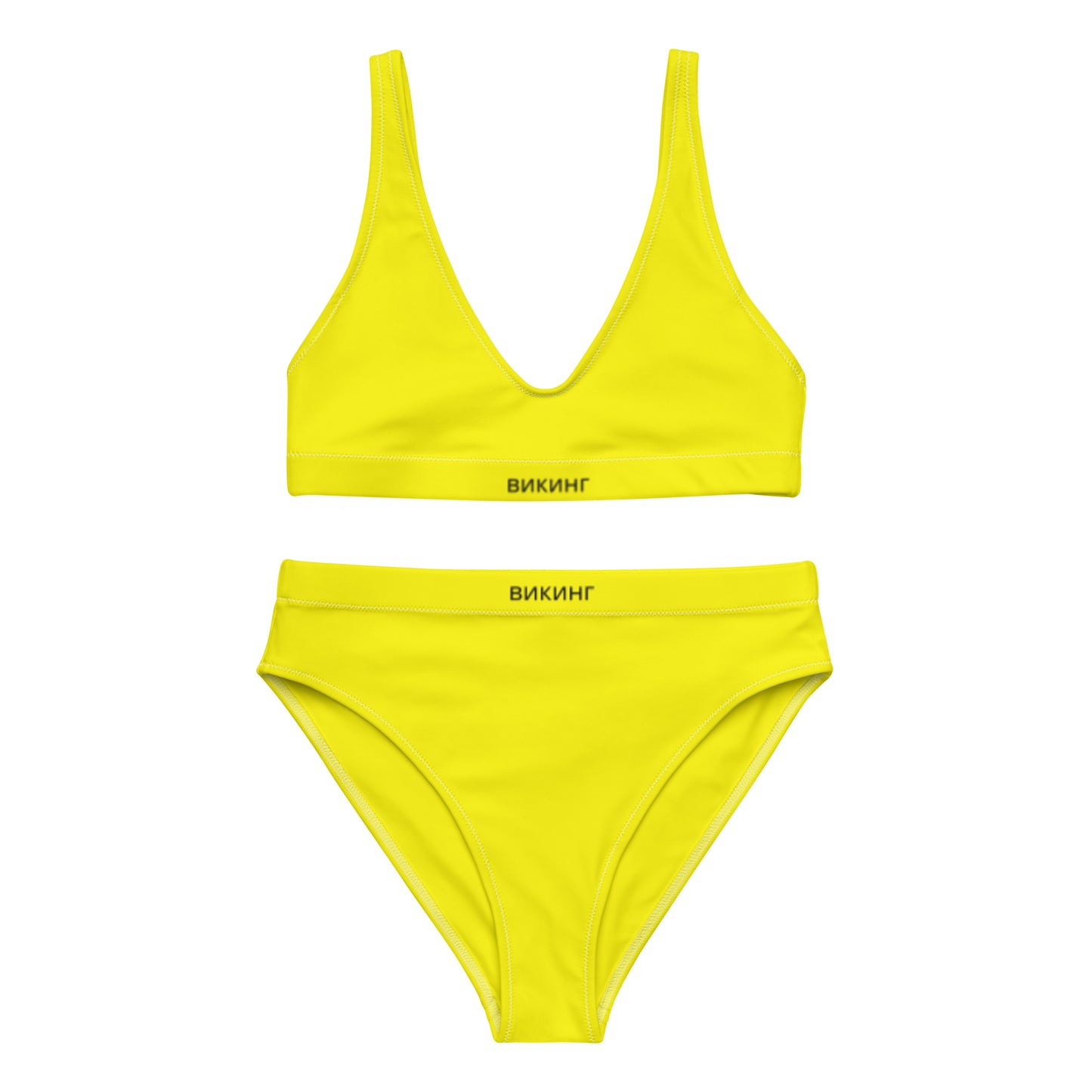 ВИКИНГ Original Bumble Bee Yellow High-Waisted Bikini