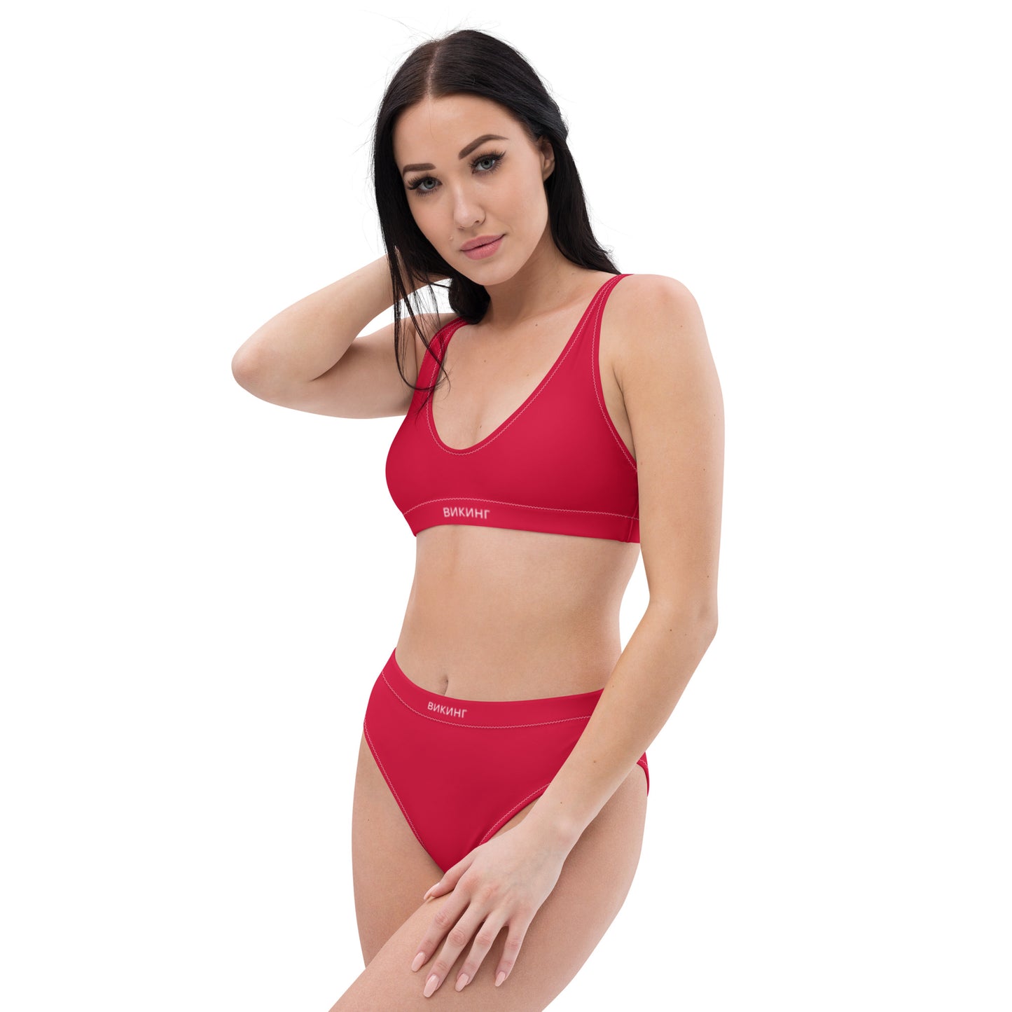 ВИКИНГ Original Lipstick Red High-Waisted Bikini