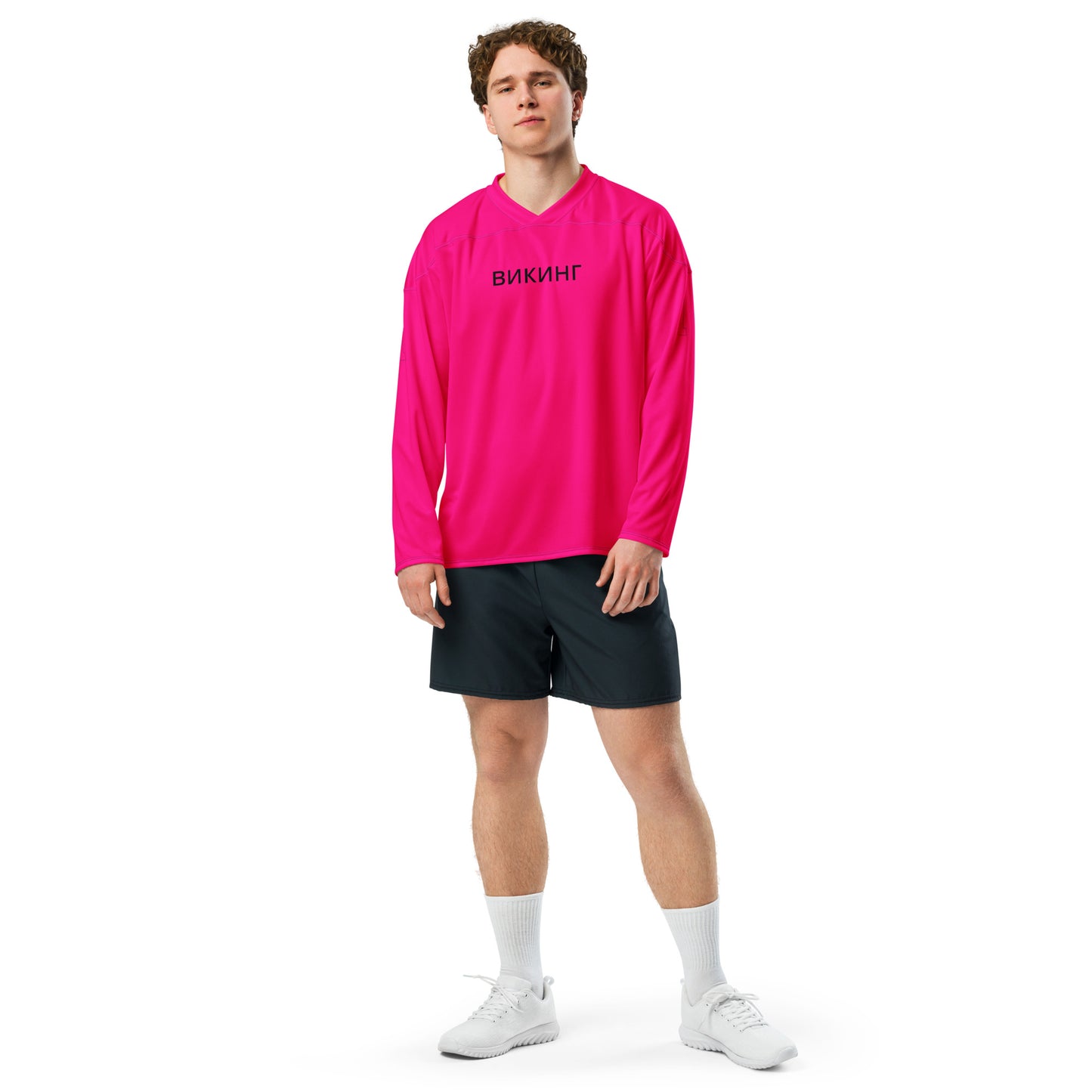 ВИКИНГ Original Bright Pink #1 Hockey Jersey Men’s