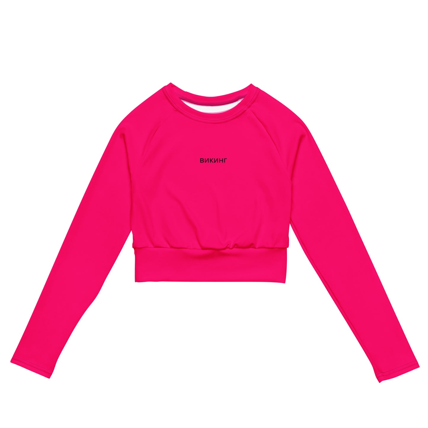 ВИКИНГ Original Bright Pink Long Sleeve Athletic Crop Top