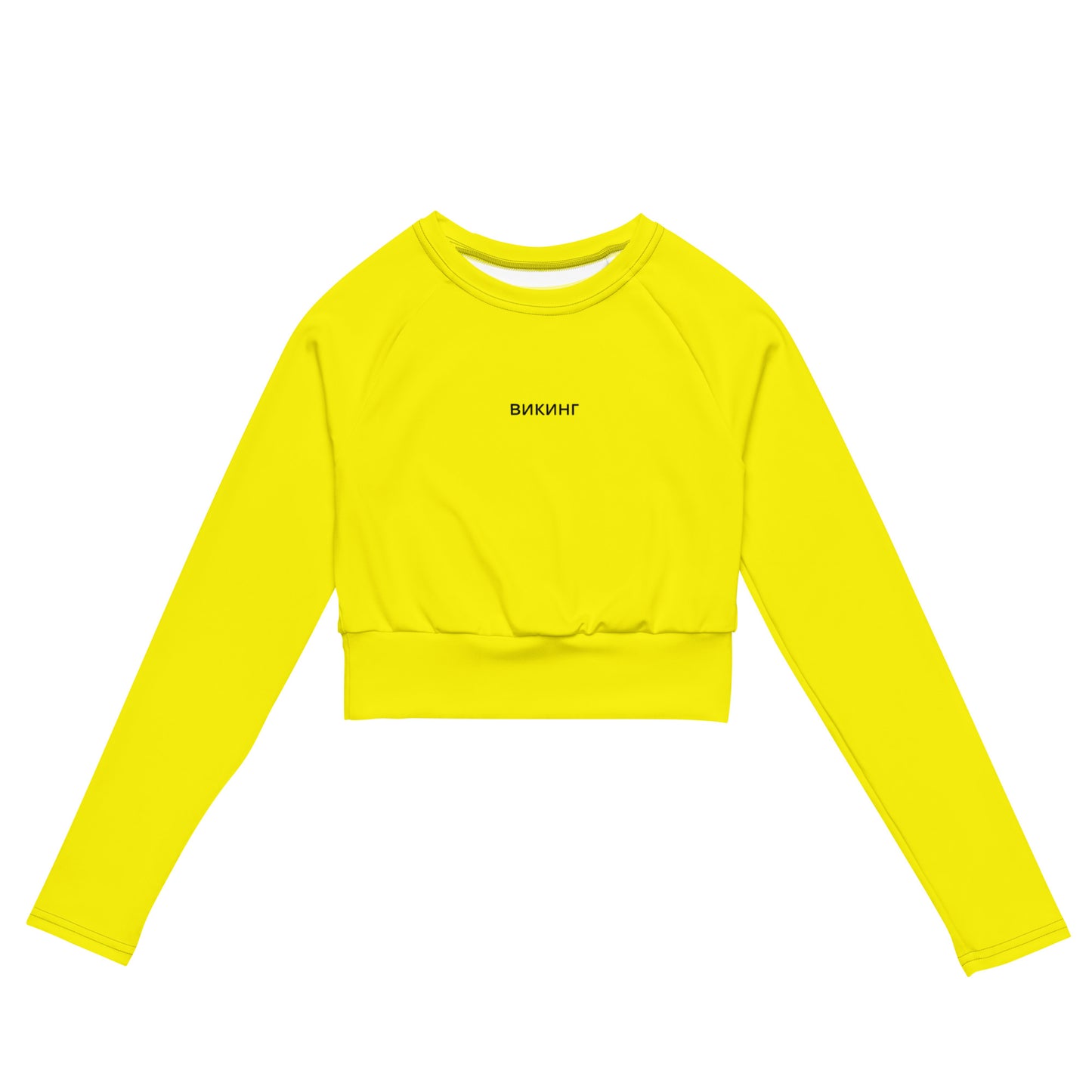 ВИКИНГ Original Bumble Bee Yellow Long Sleeve Athletic Crop Top