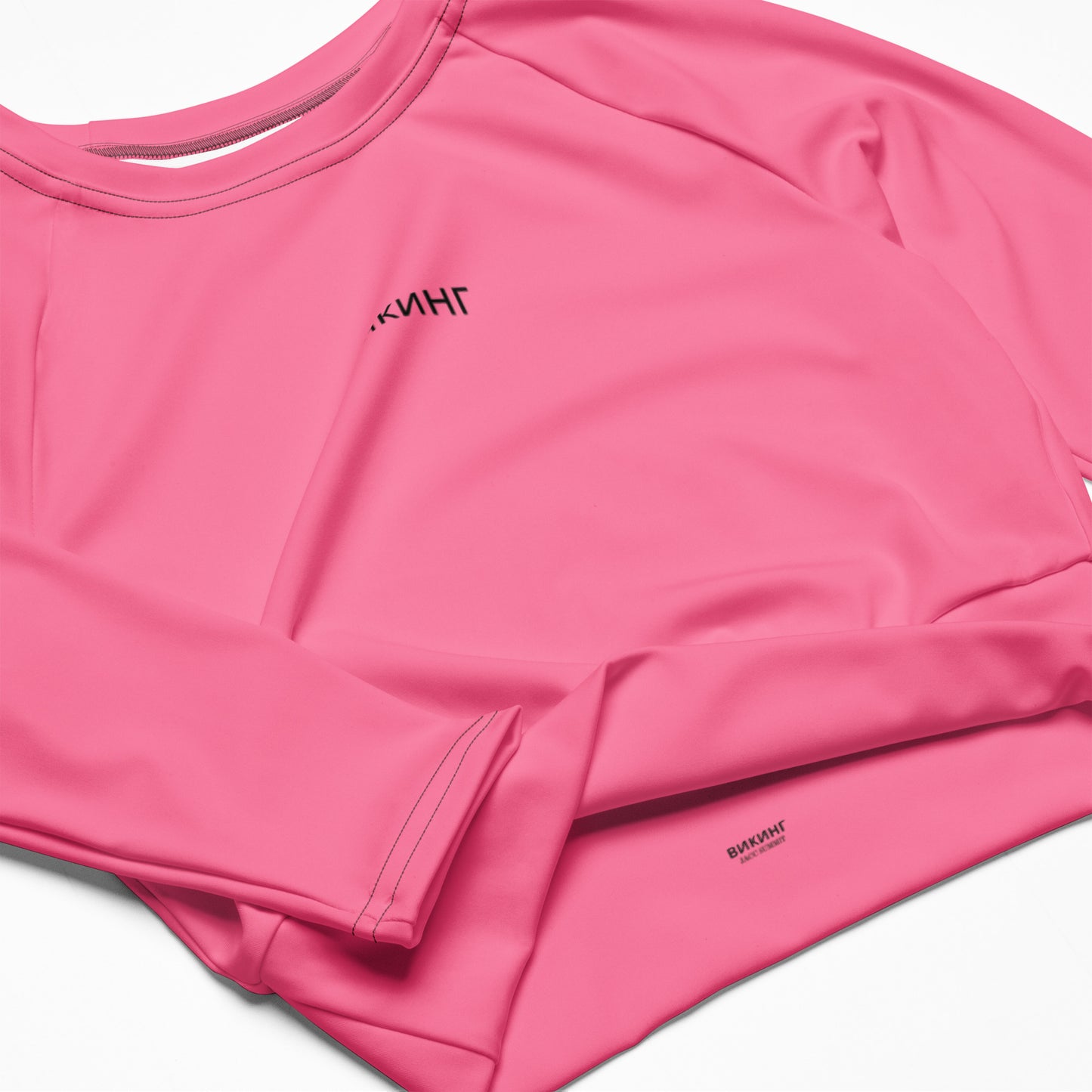 ВИКИНГ Original Bubble Gum Pink Long Sleeve Athletic Crop Top