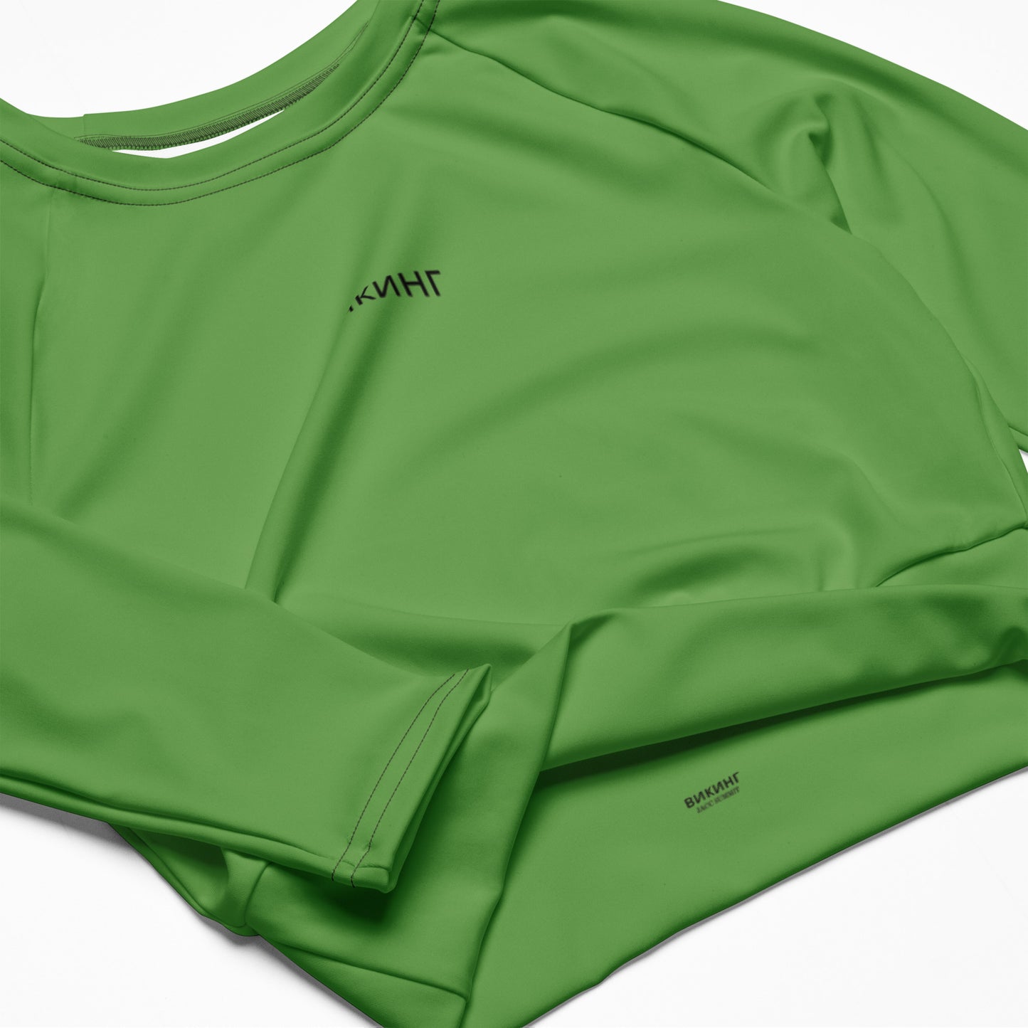 ВИКИНГ Original Shamrock Green Long Sleeve Athletic Crop Top