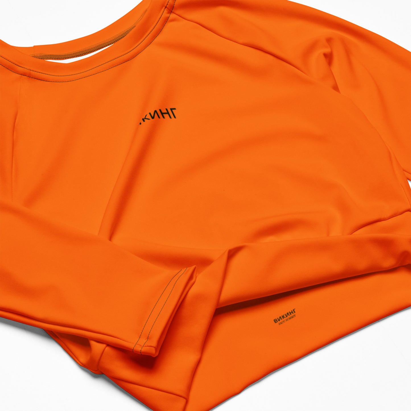 ВИКИНГ Original Tangerine Orange Long Sleeve Athletic Crop Top