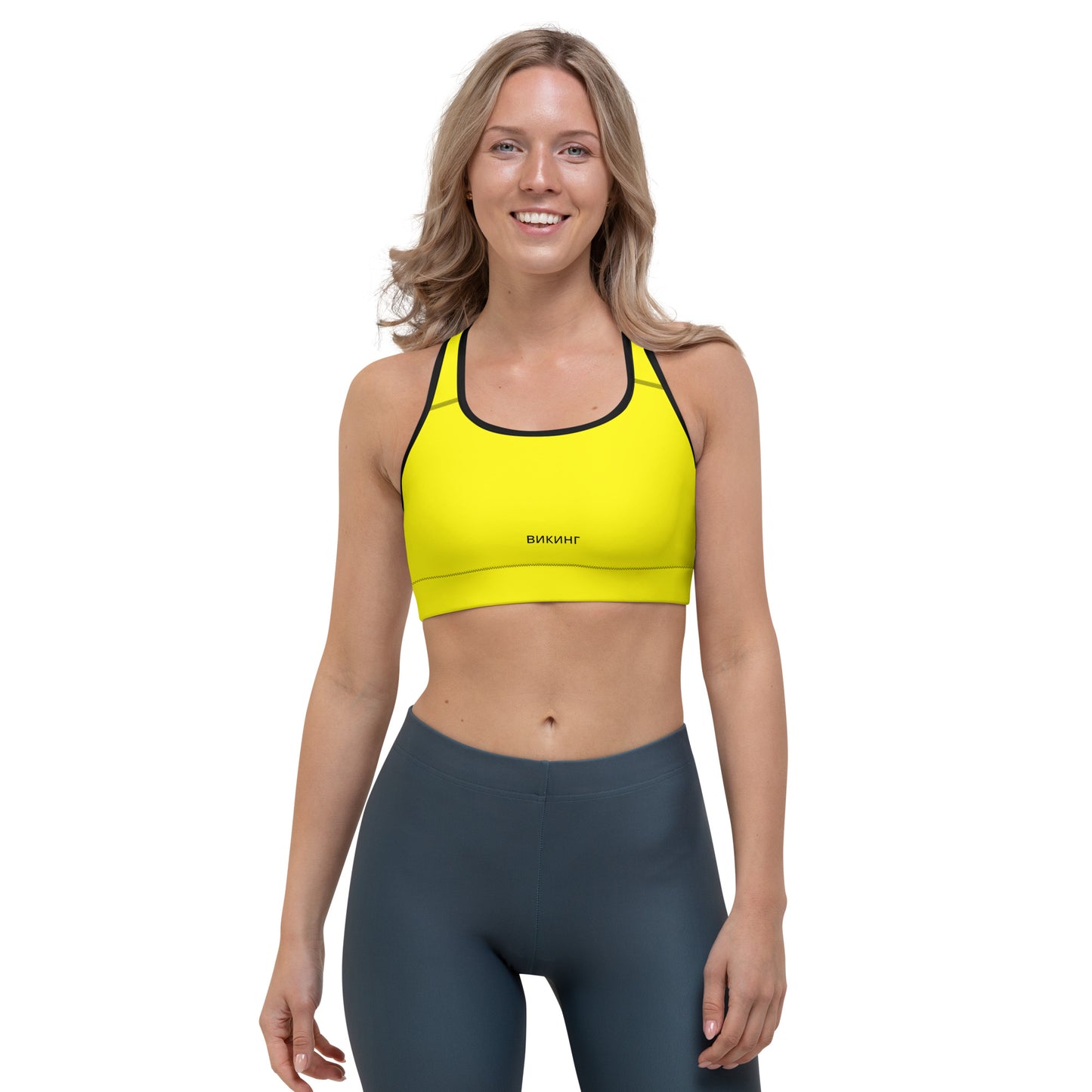 ВИКИНГ Original Bumble Bee Yellow Athletic Sports Bra