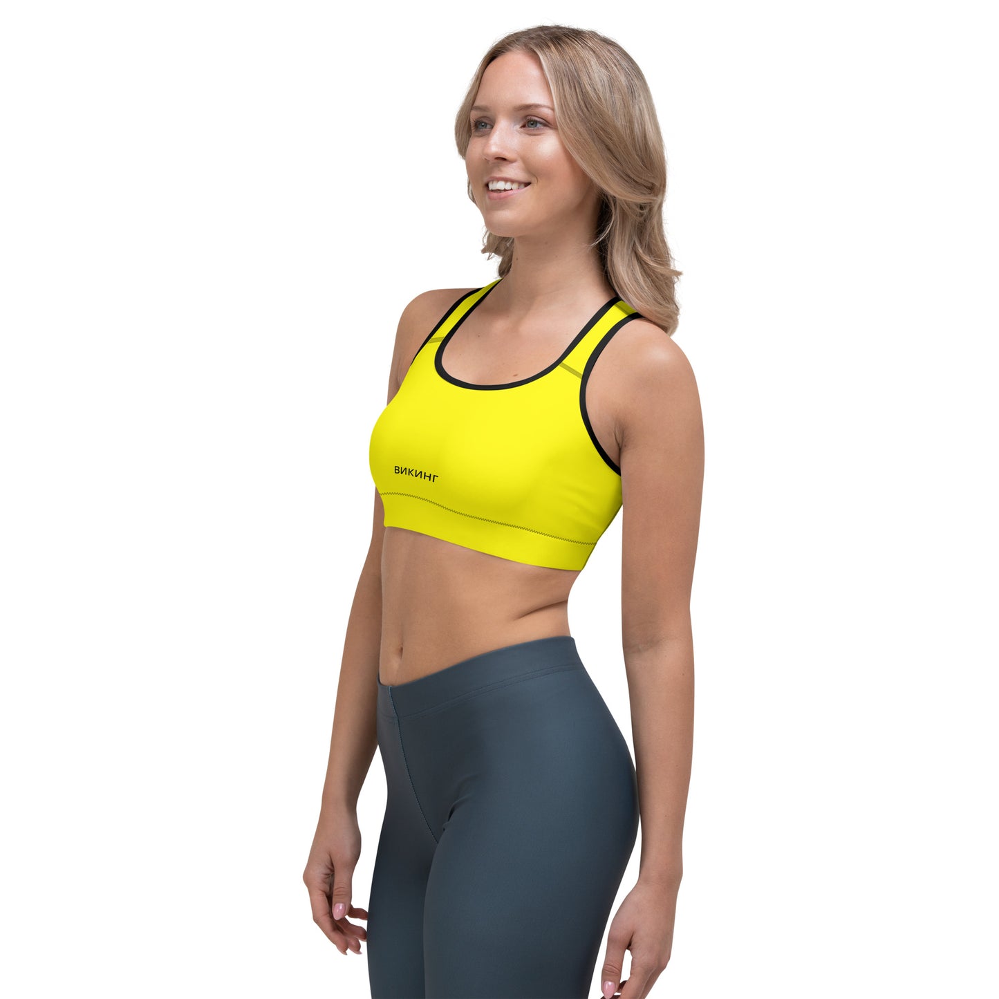 ВИКИНГ Original Bumble Bee Yellow Athletic Sports Bra