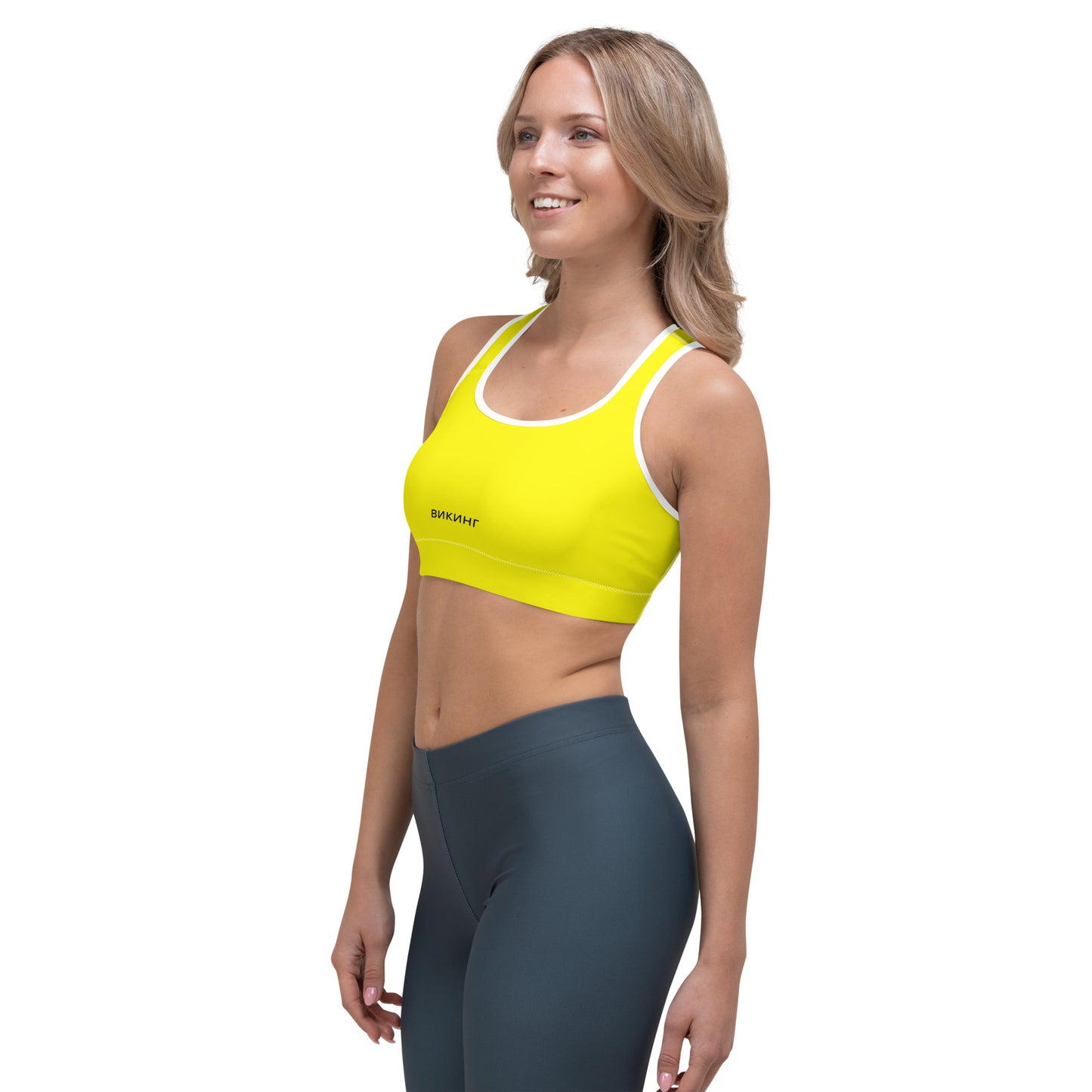 ВИКИНГ Original Bumble Bee Yellow Athletic Sports Bra