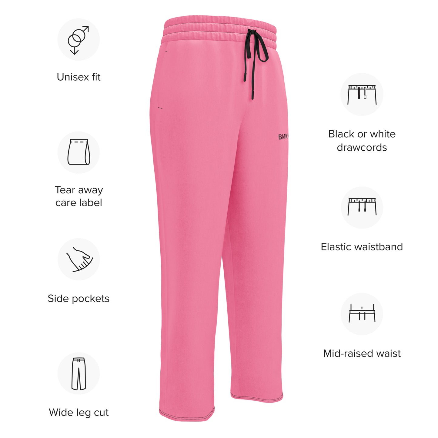 ВИКИНГ Original Bubble Gum Pink Wide Leg Joggers Women’s