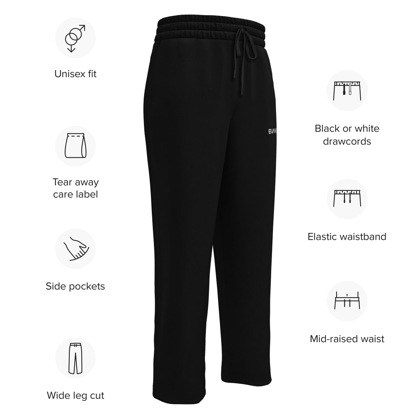 ВИКИНГ Original Midnight Black Wide Leg Joggers Women’s