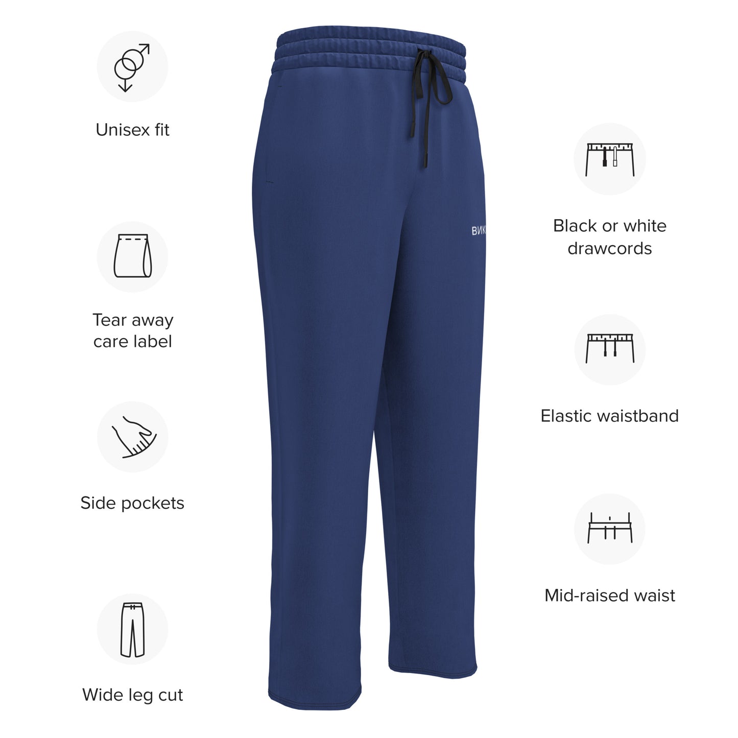 ВИКИНГ Original Navy Blue Wide Leg Joggers Women’s