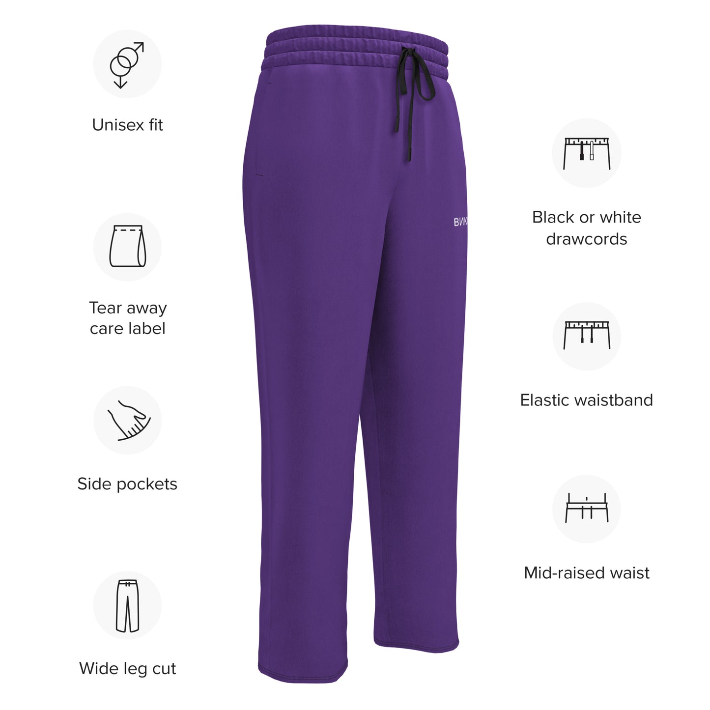 ВИКИНГ Original Plum Purple Wide Leg Joggers Men’s