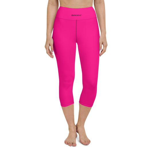 ВИКИНГ Original Bright Pink Yoga Capri Leggings