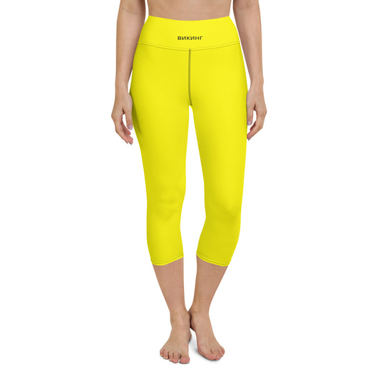 ВИКИНГ Original Bumble Bee Yellow Yoga Capri Leggings