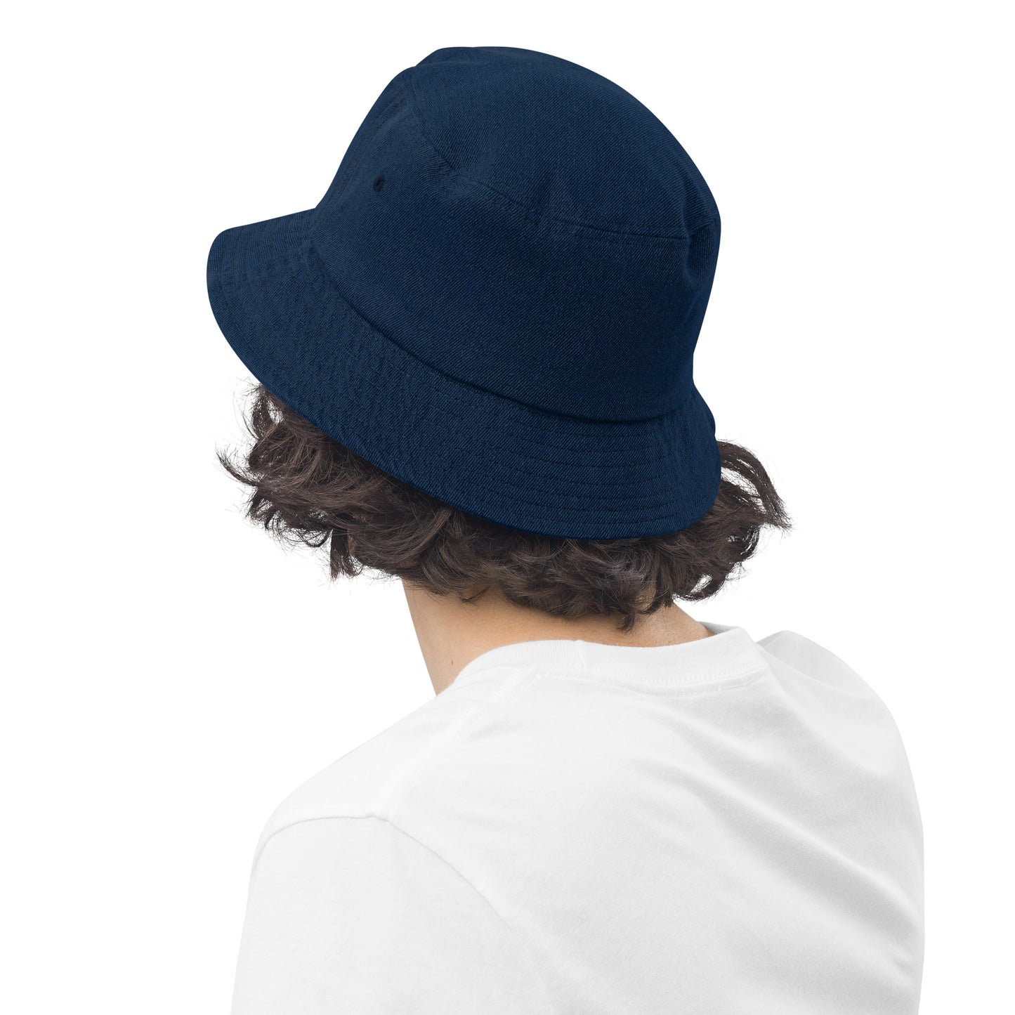 ВИКИНГ Unisex White Logo Denim Bucket Hat