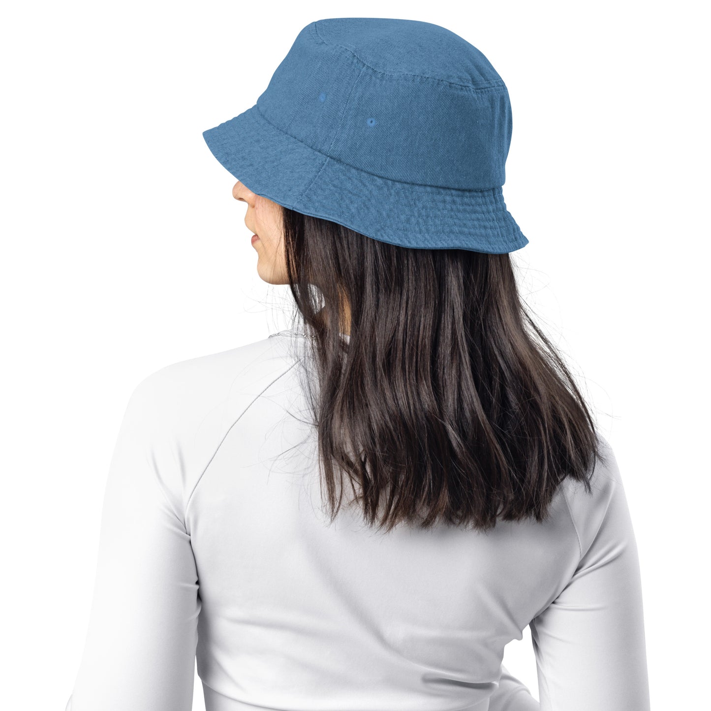 ВИКИНГ Unisex White Logo Denim Bucket Hat