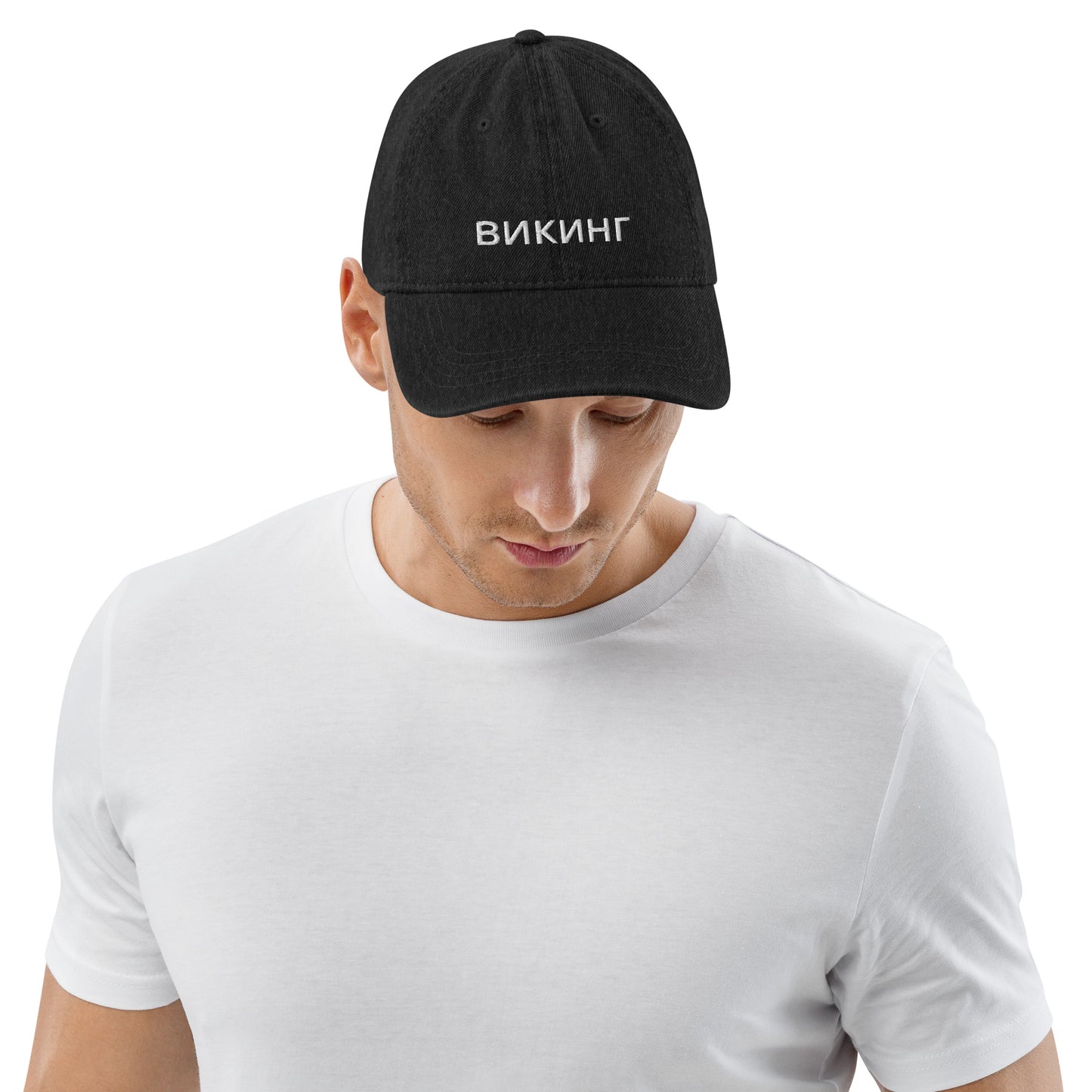 ВИКИНГ Unisex White Logo Denim Hat