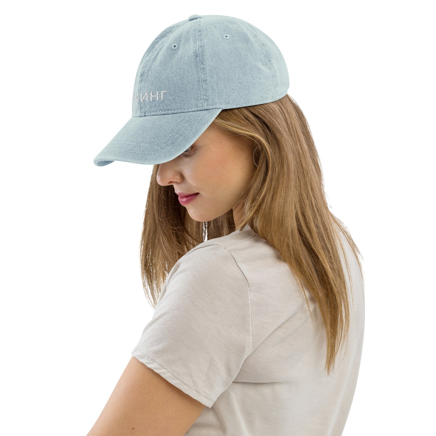 ВИКИНГ Unisex White Logo Denim Hat