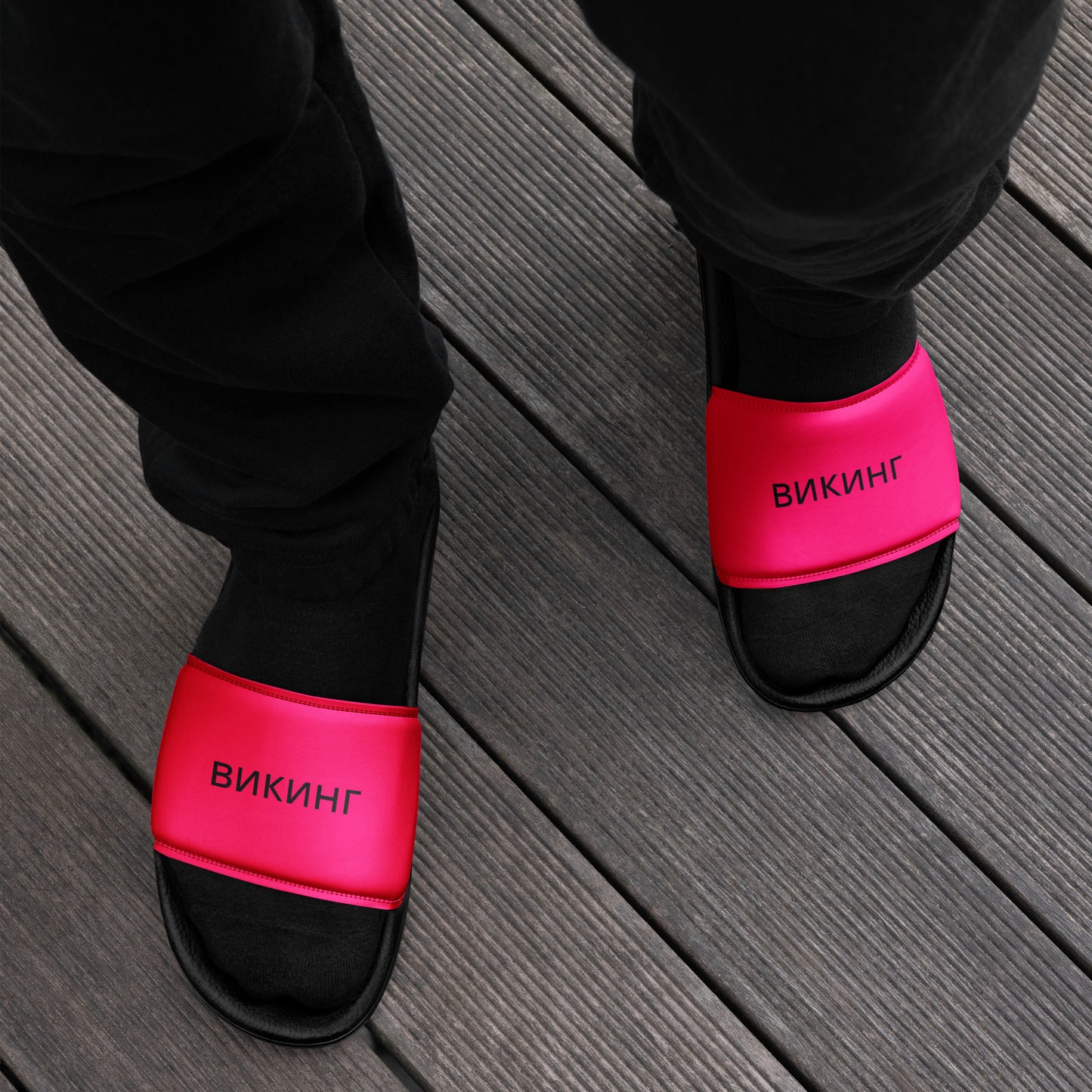 ВИКИНГ Original Bright Pink Slides Men’s