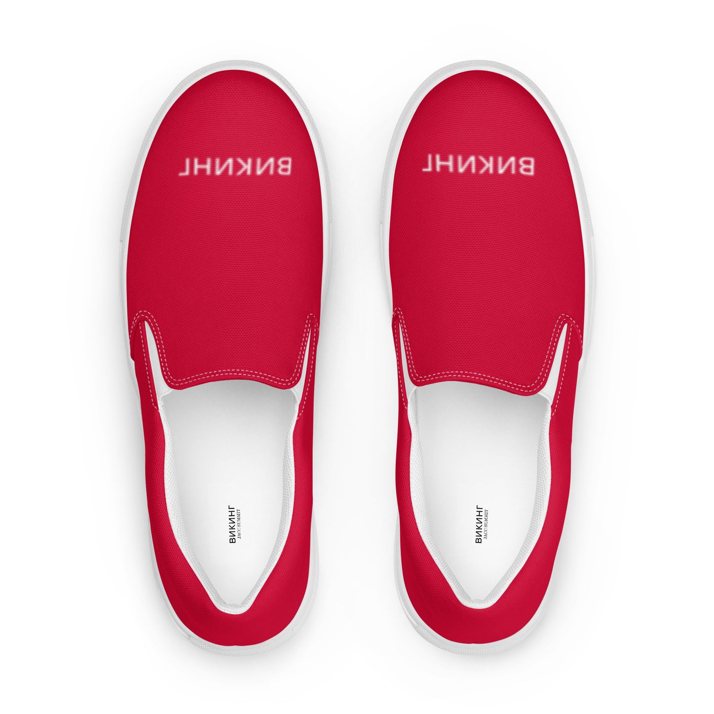 ВИКИНГ Original Lipstick Red Slip On Canvas Shoes Men’s