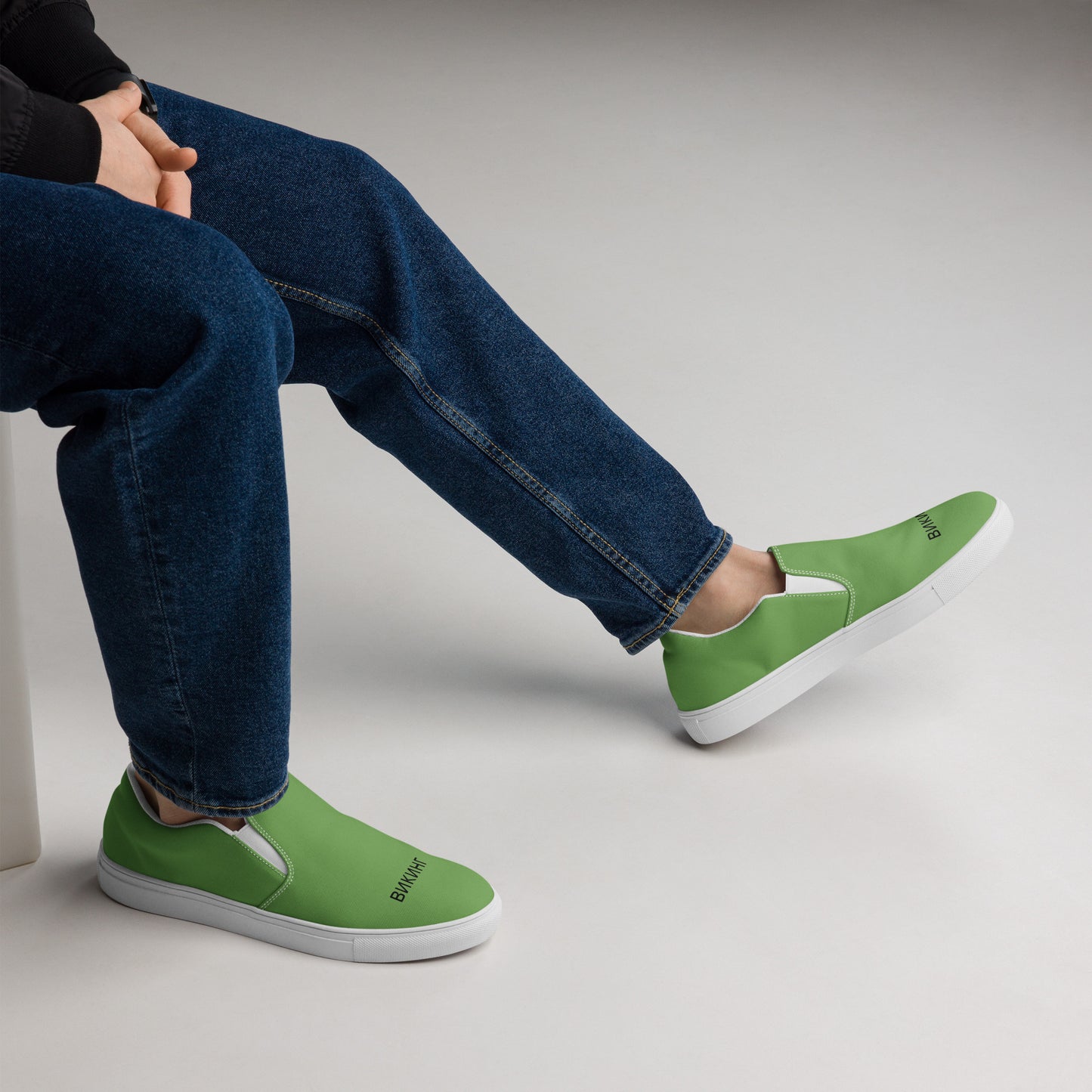 ВИКИНГ Original Shamrock Green Slip On Canvas Shoes Men’s