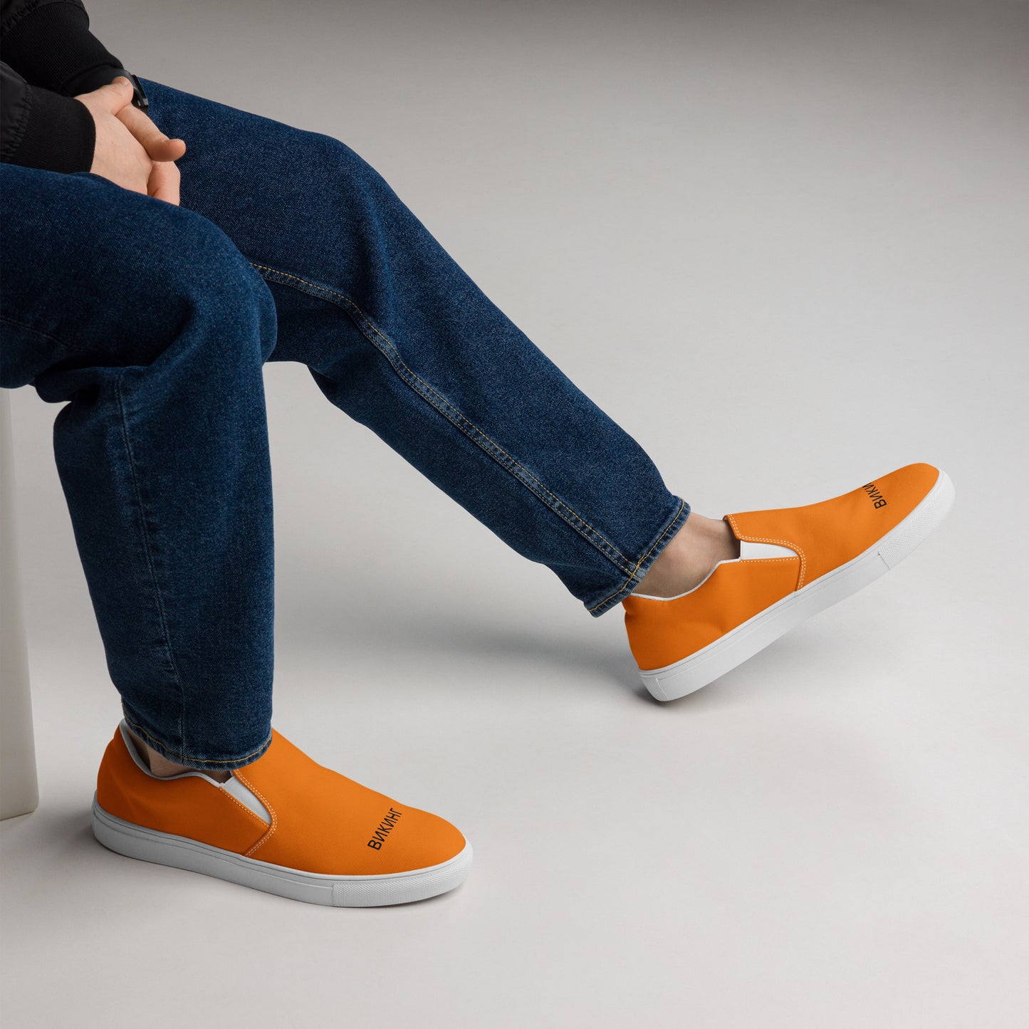 ВИКИНГ Original Tangerine Orange Slip On Canvas Shoes Men’s