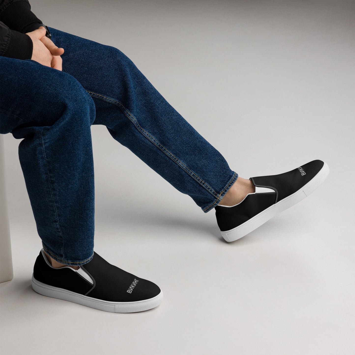 ВИКИНГ Original Midnight Black Slip On Canvas Shoes Men’s