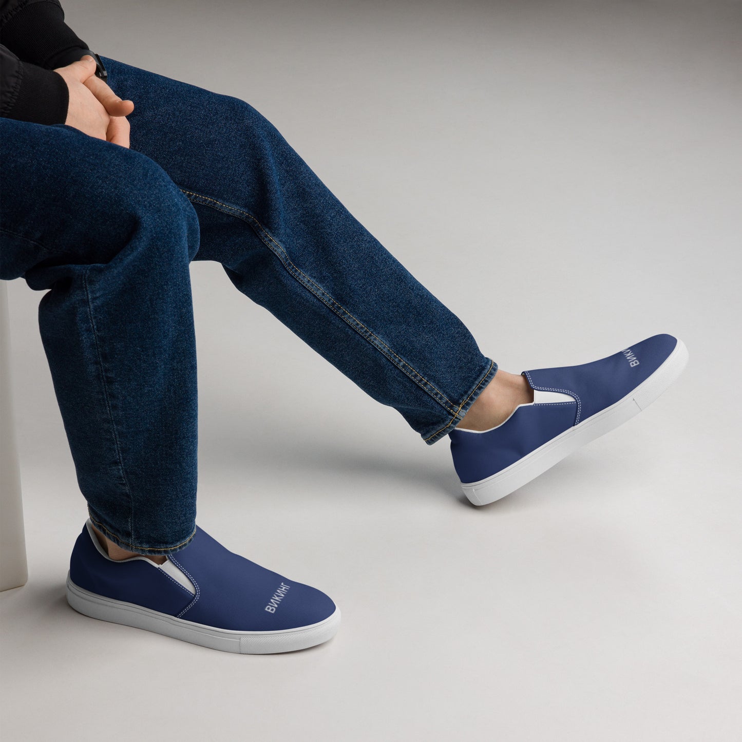 ВИКИНГ Original Navy Blue Slip On Canvas Shoes Men’s