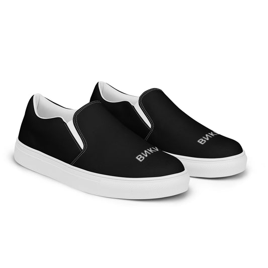 ВИКИНГ Original Midnight Black Slip On Canvas Shoes Men’s