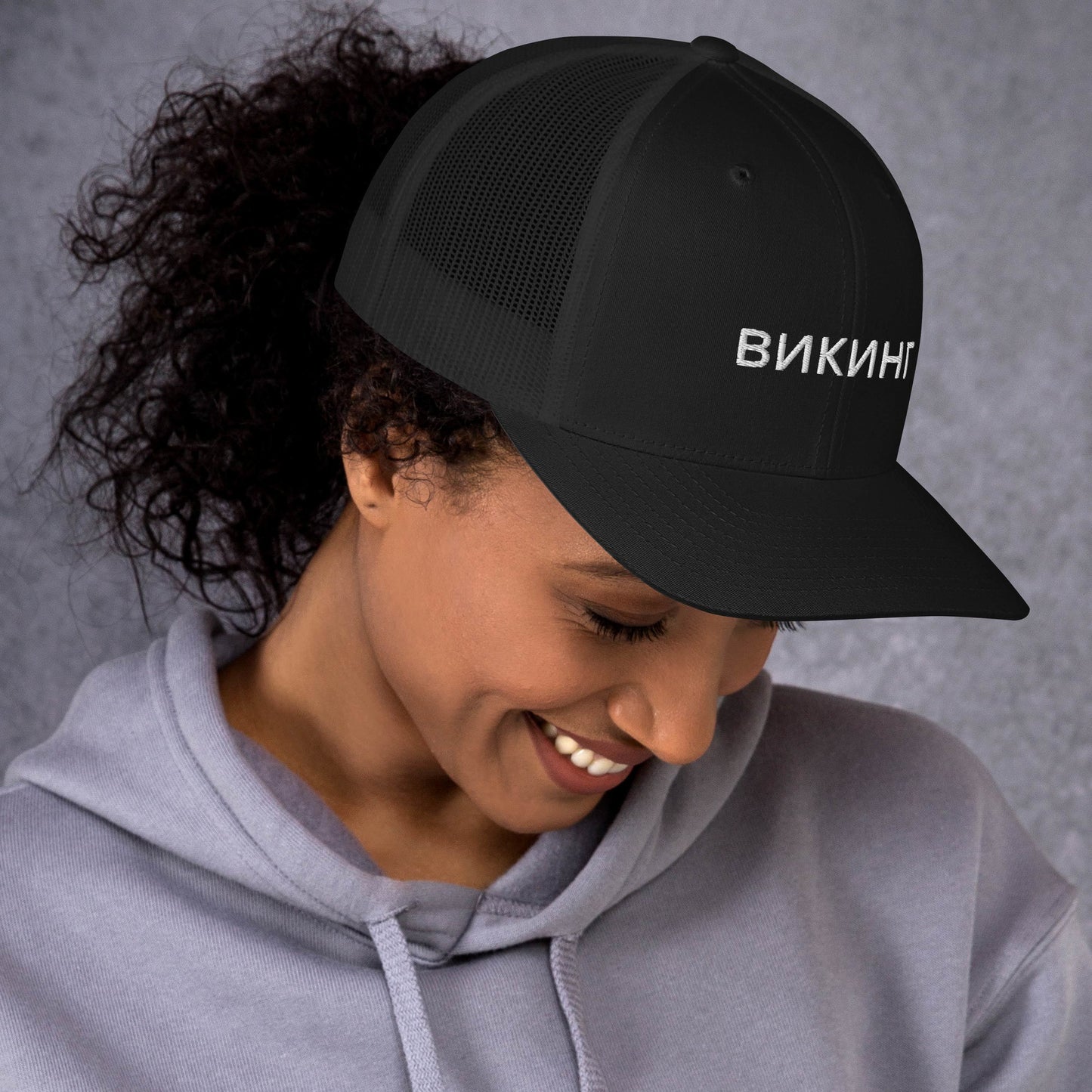 ВИКИНГ Unisex White Logo Trucker Hat