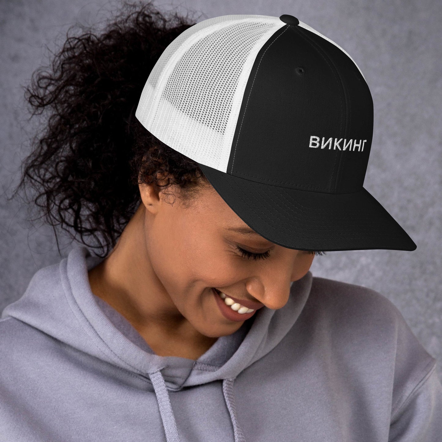 ВИКИНГ Unisex White Logo Trucker Hat