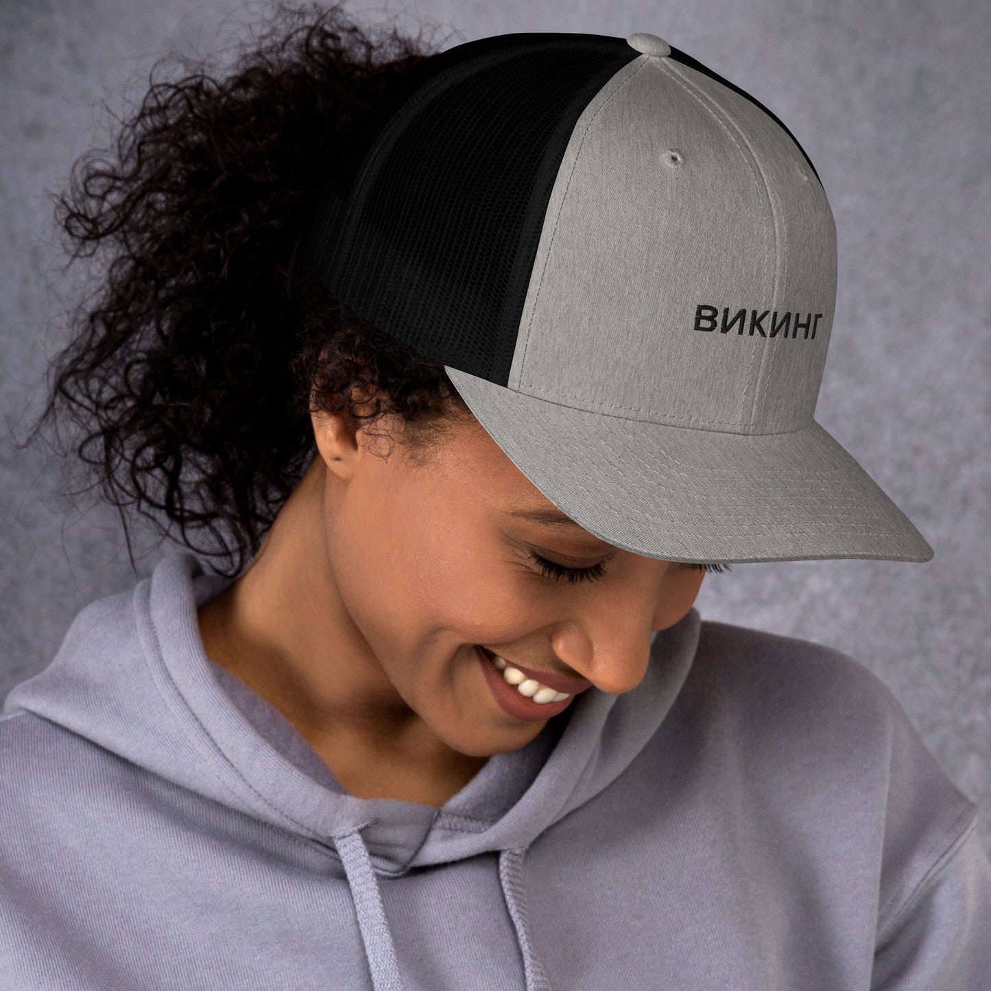 ВИКИНГ Unisex Black Logo Trucker Hat