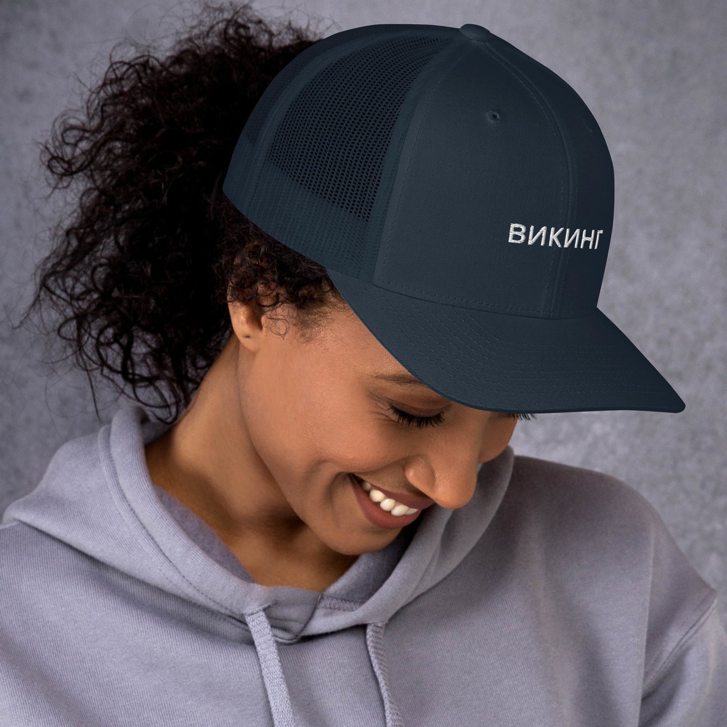 ВИКИНГ Unisex White Logo Trucker Hat