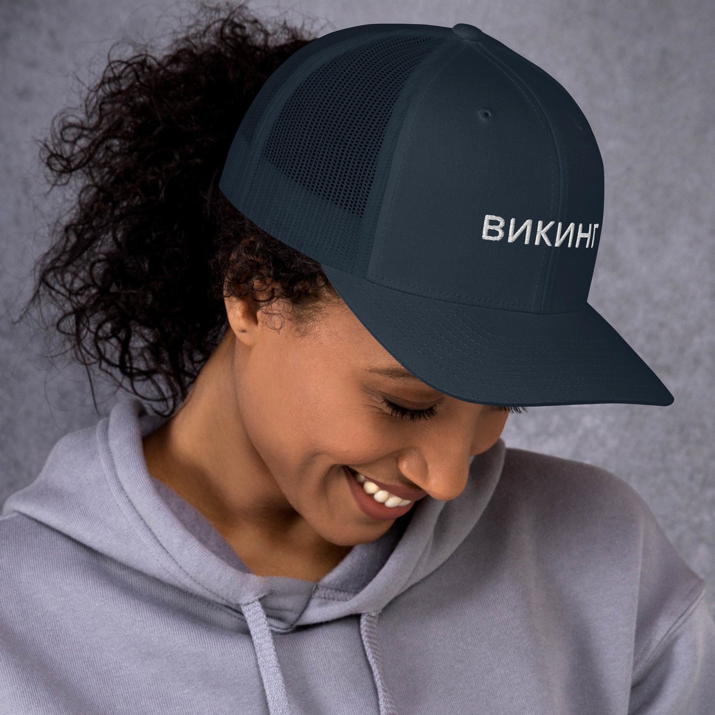 ВИКИНГ Unisex White Logo Trucker Hat