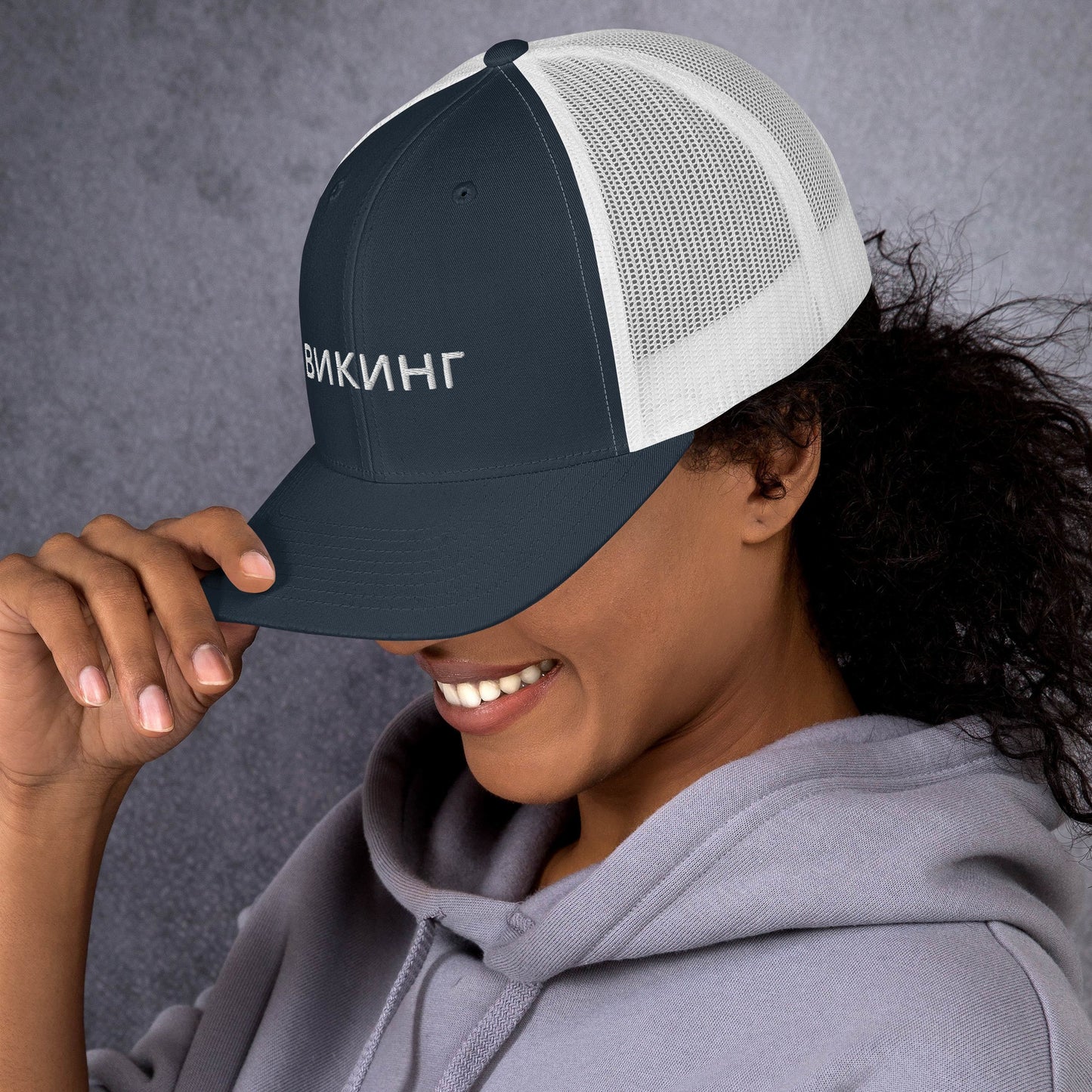 ВИКИНГ Unisex White Logo Trucker Hat