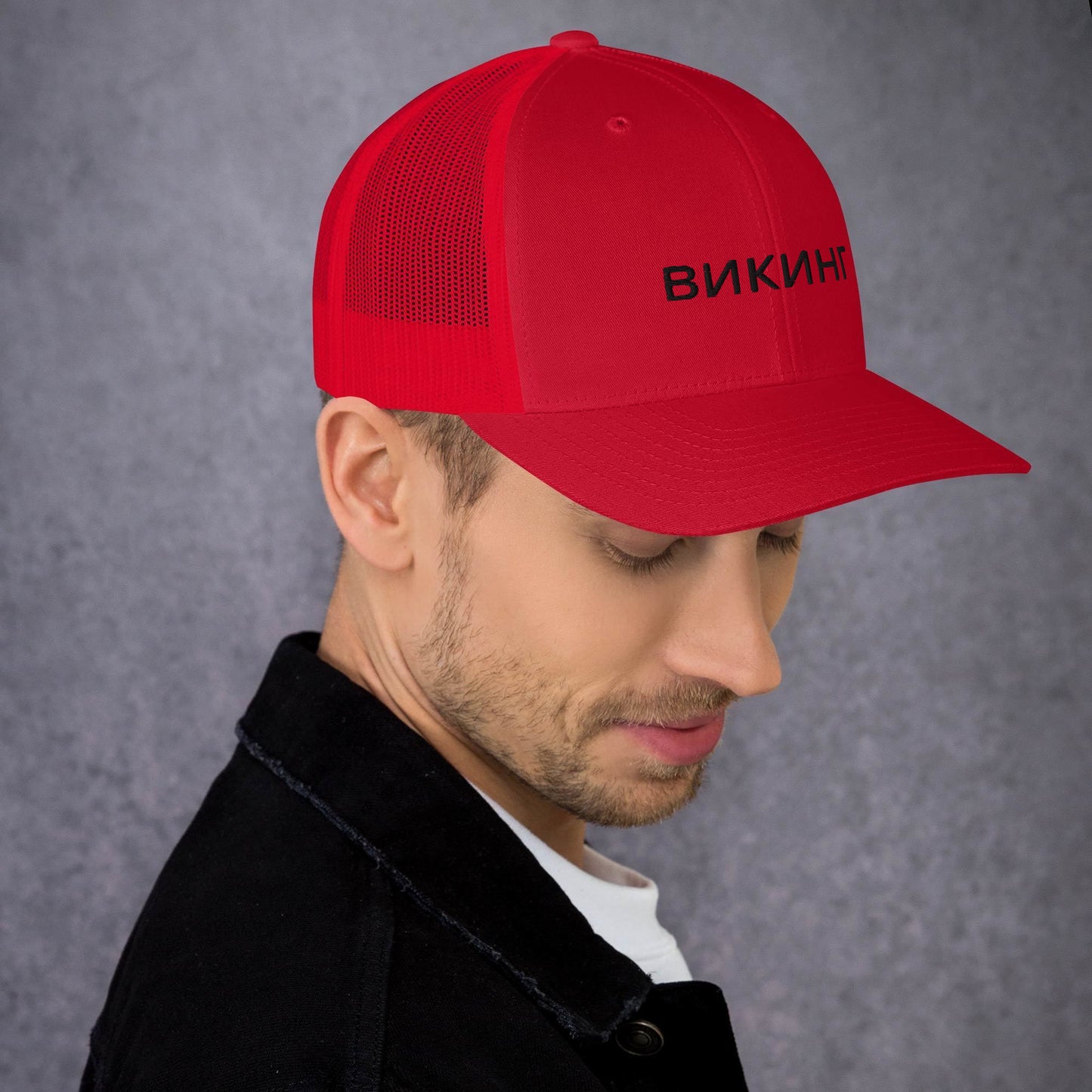 ВИКИНГ Unisex Black Logo Trucker Hat