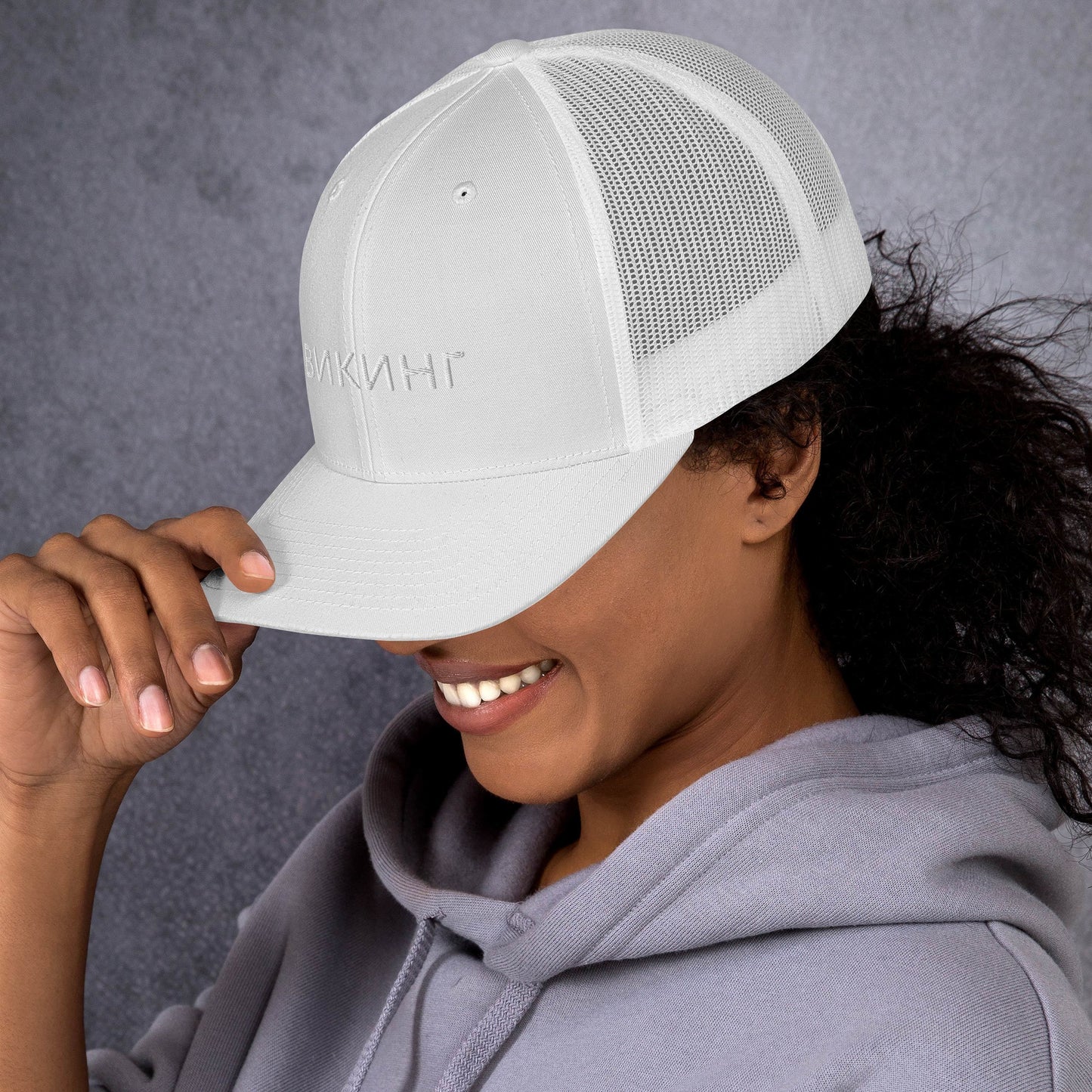 ВИКИНГ Unisex White Logo Trucker Hat