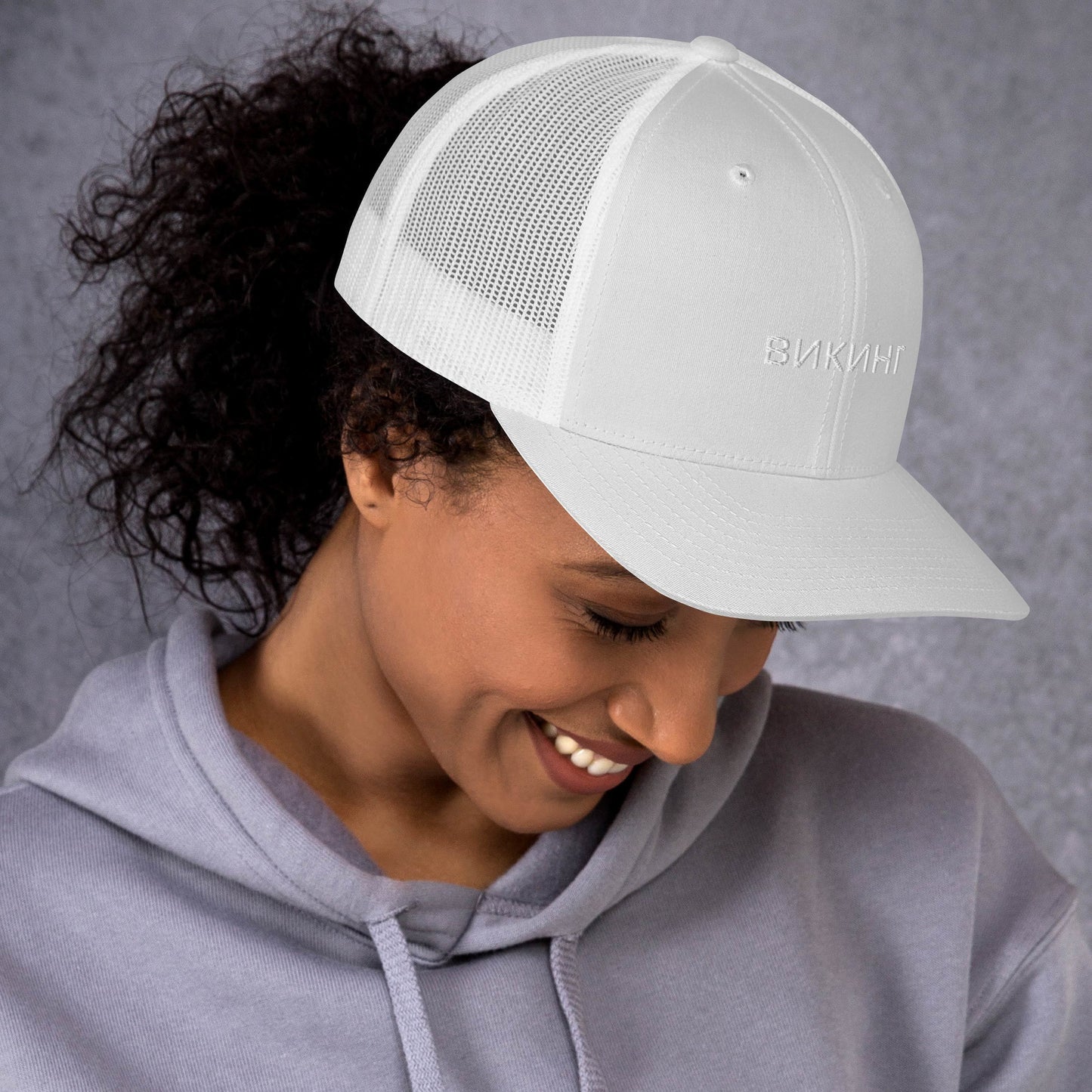 ВИКИНГ Unisex White Logo Trucker Hat